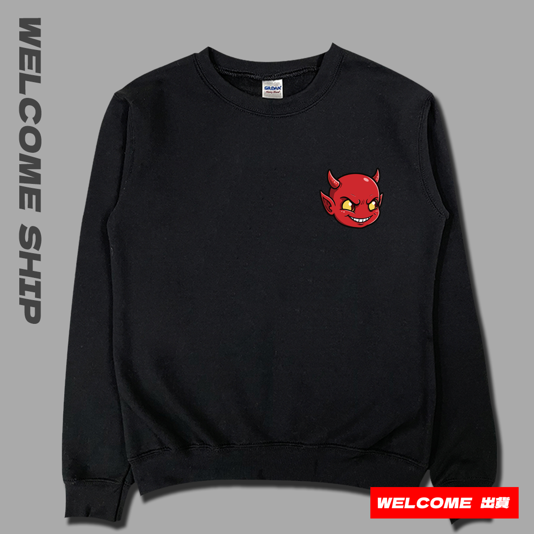 (大學T)小惡魔 Welcome出貨