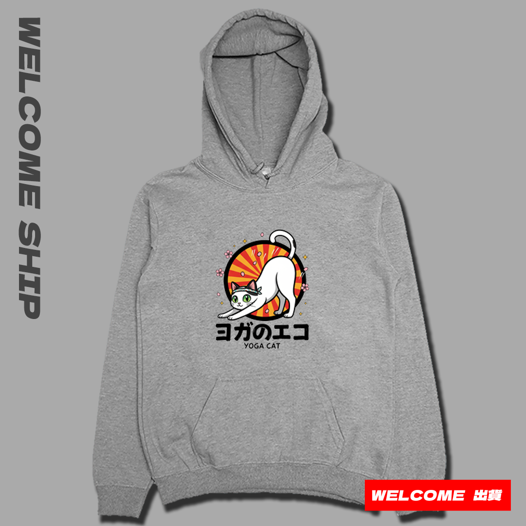 (連帽上衣)瑜珈貓 Welcome出貨