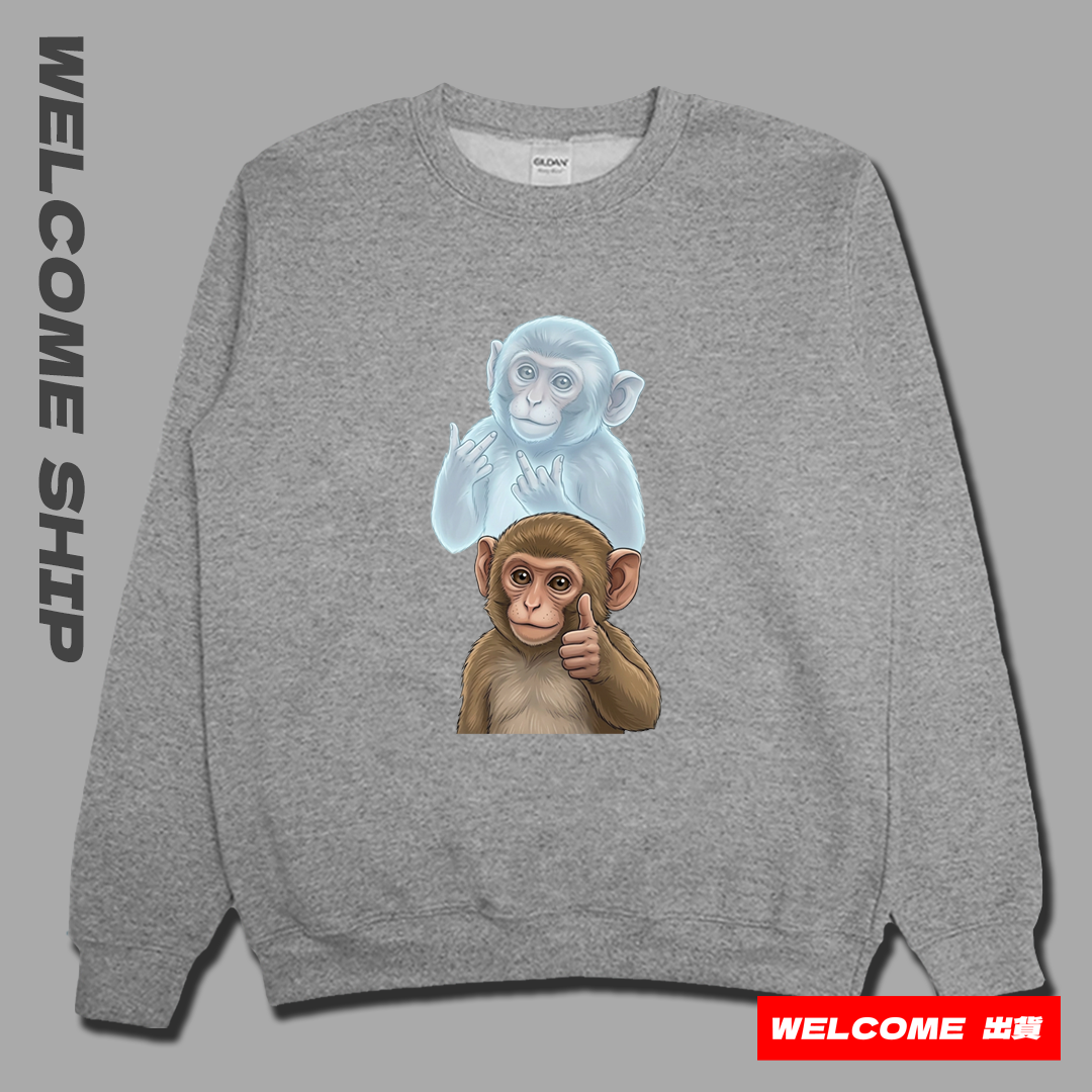 (大學T)猴子 Welcome出貨