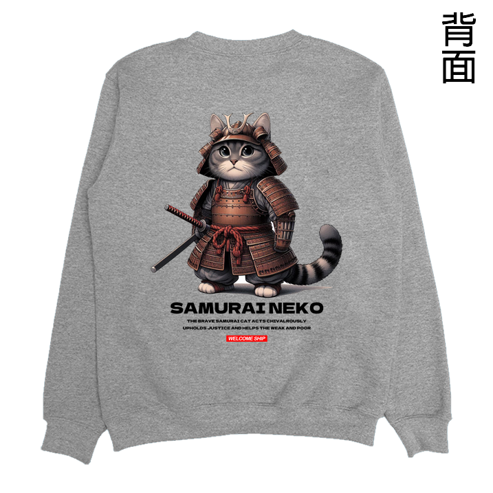 (大學T)武士貓 Welcome出貨