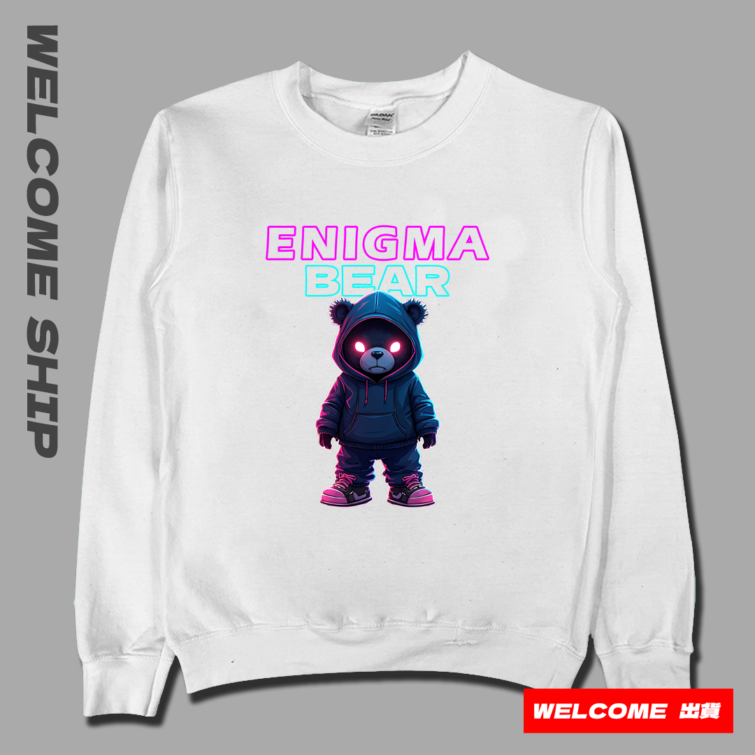 (大學T)幽光熊 Welcome出貨