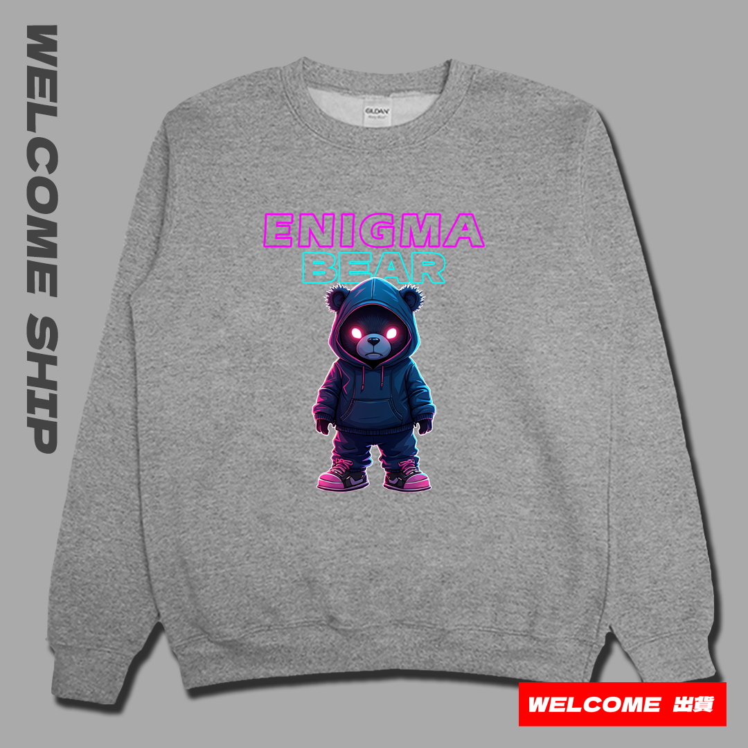 (大學T)幽光熊 Welcome出貨