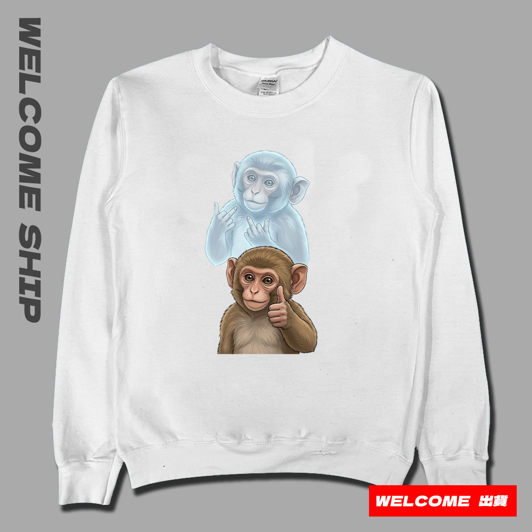 (大學T)猴子 Welcome出貨