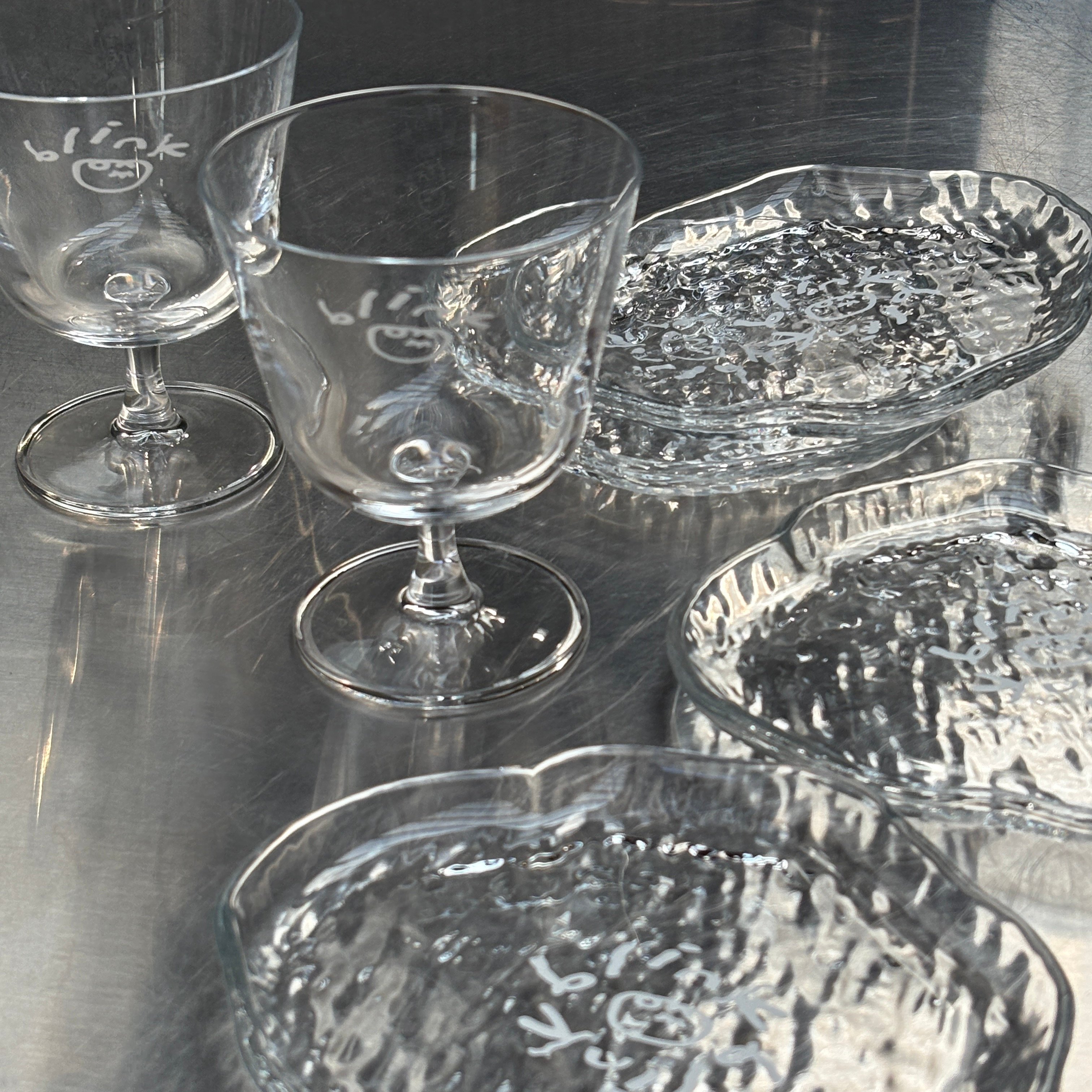Glass Cup & Plate Set