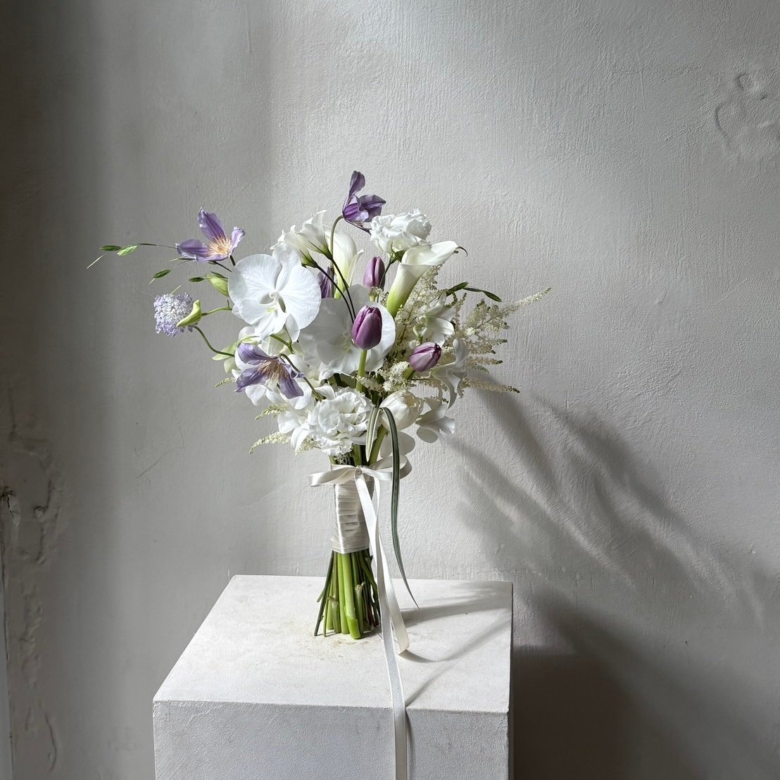 韓式新娘捧花 - 紫白色系