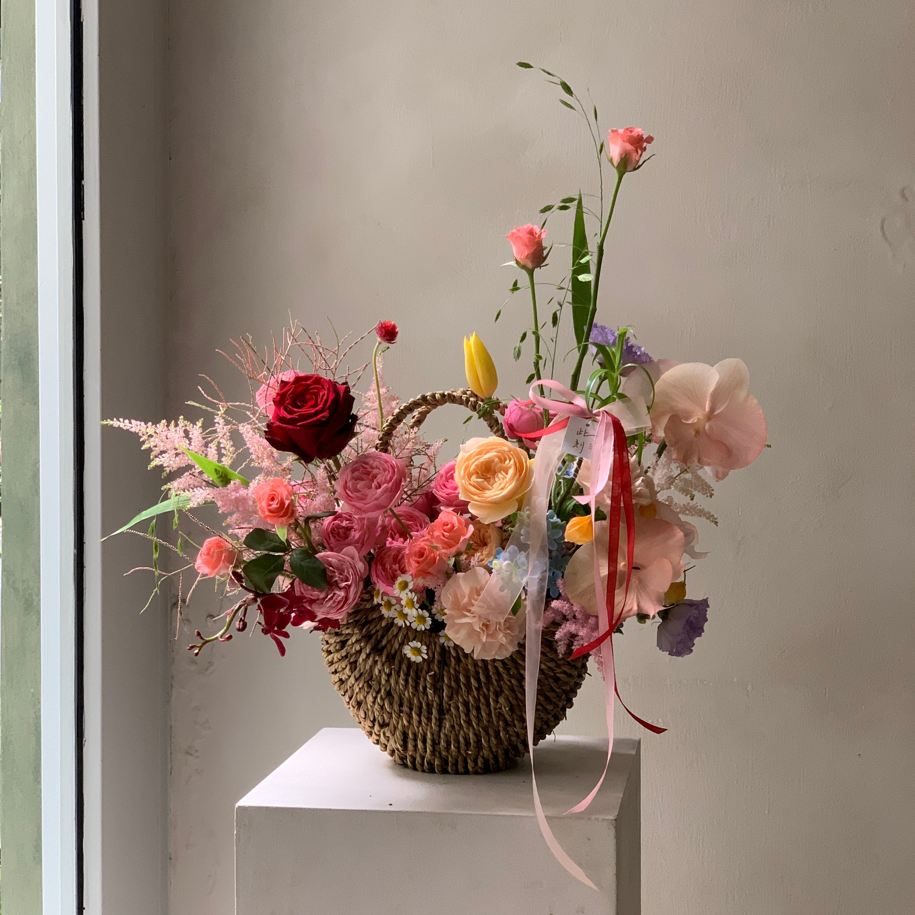 繽紛色系此刻花籃