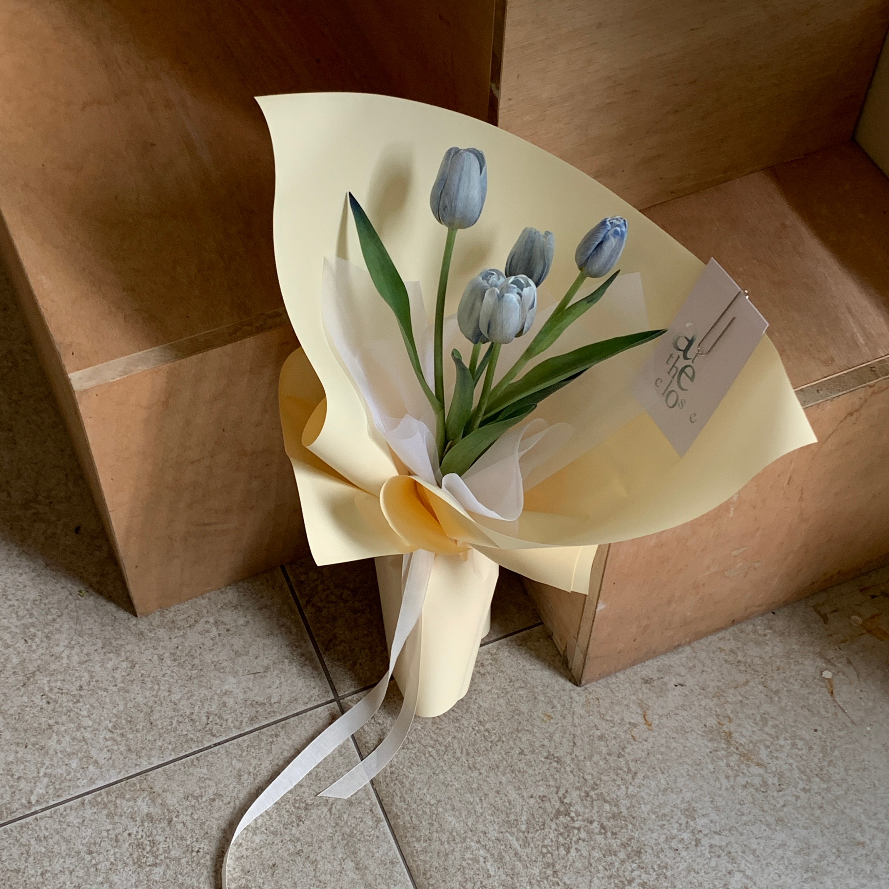 5 支染藍鬱金香花束