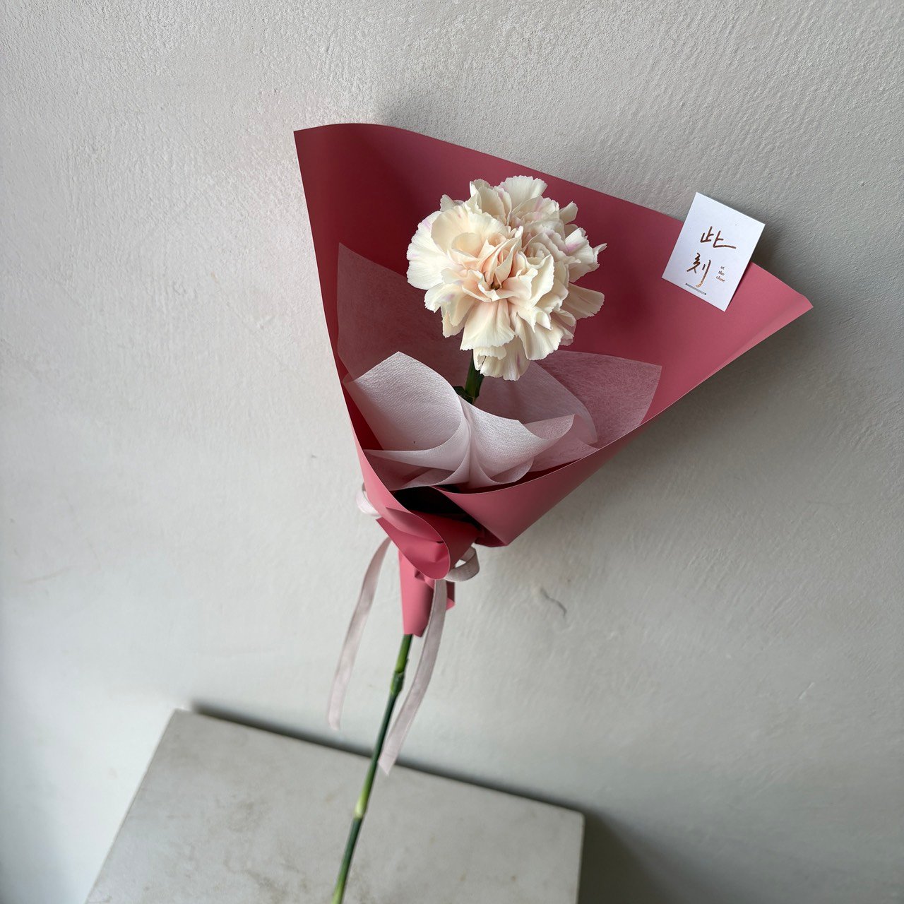 單支康乃馨花束- 深杏