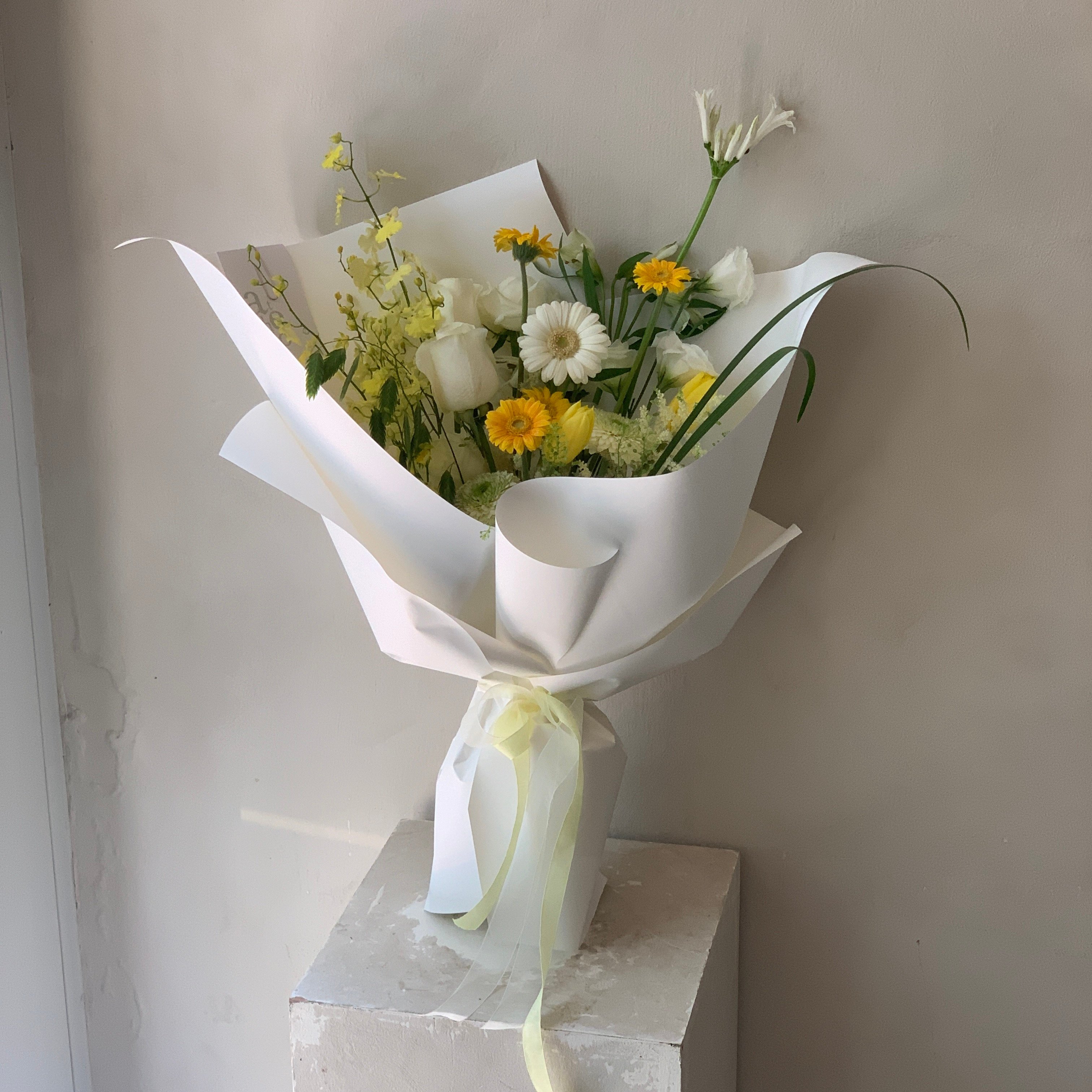 黃白色系花束