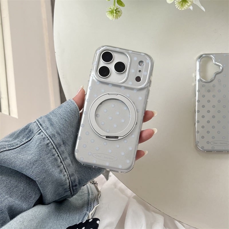 𝟐𝑫𝑨𝒀𝑺.𝒍𝒂𝒃｜波點磁吸玻璃支架手機殼 iPhone 14-17