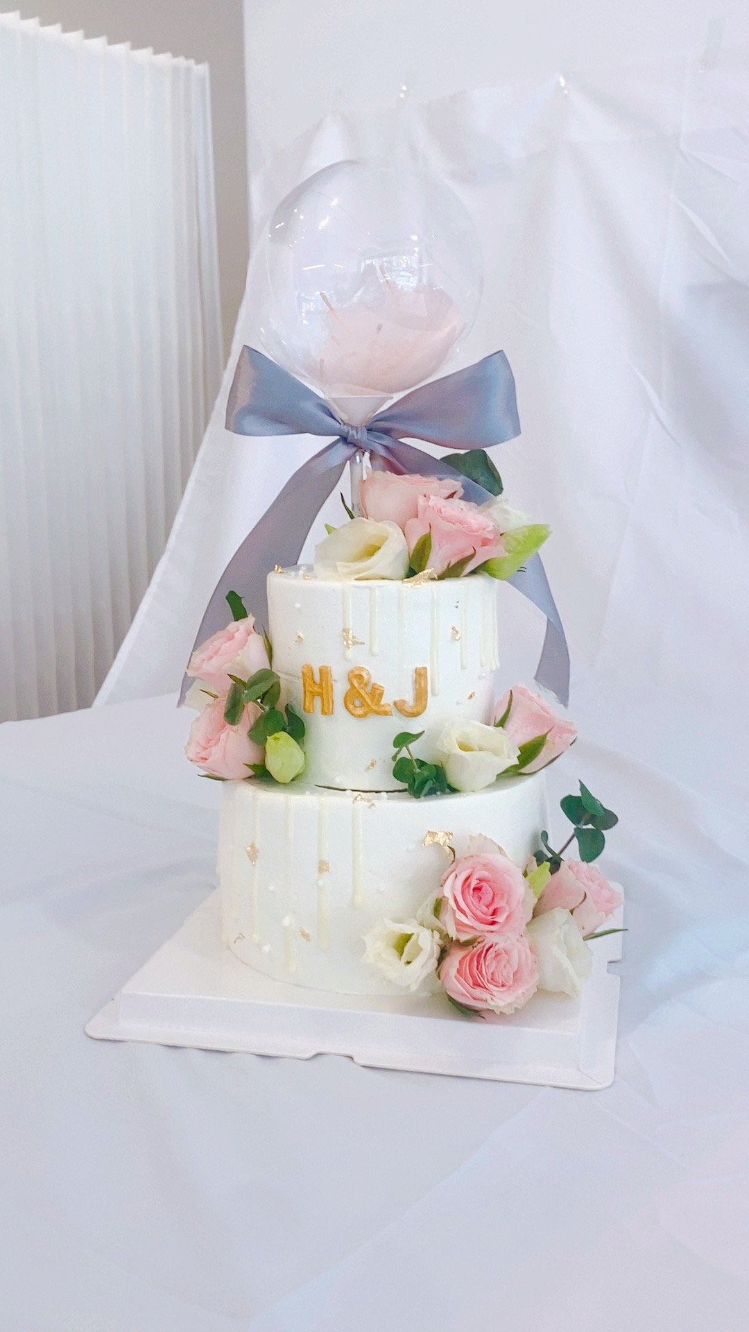 B002純白雙層鮮花