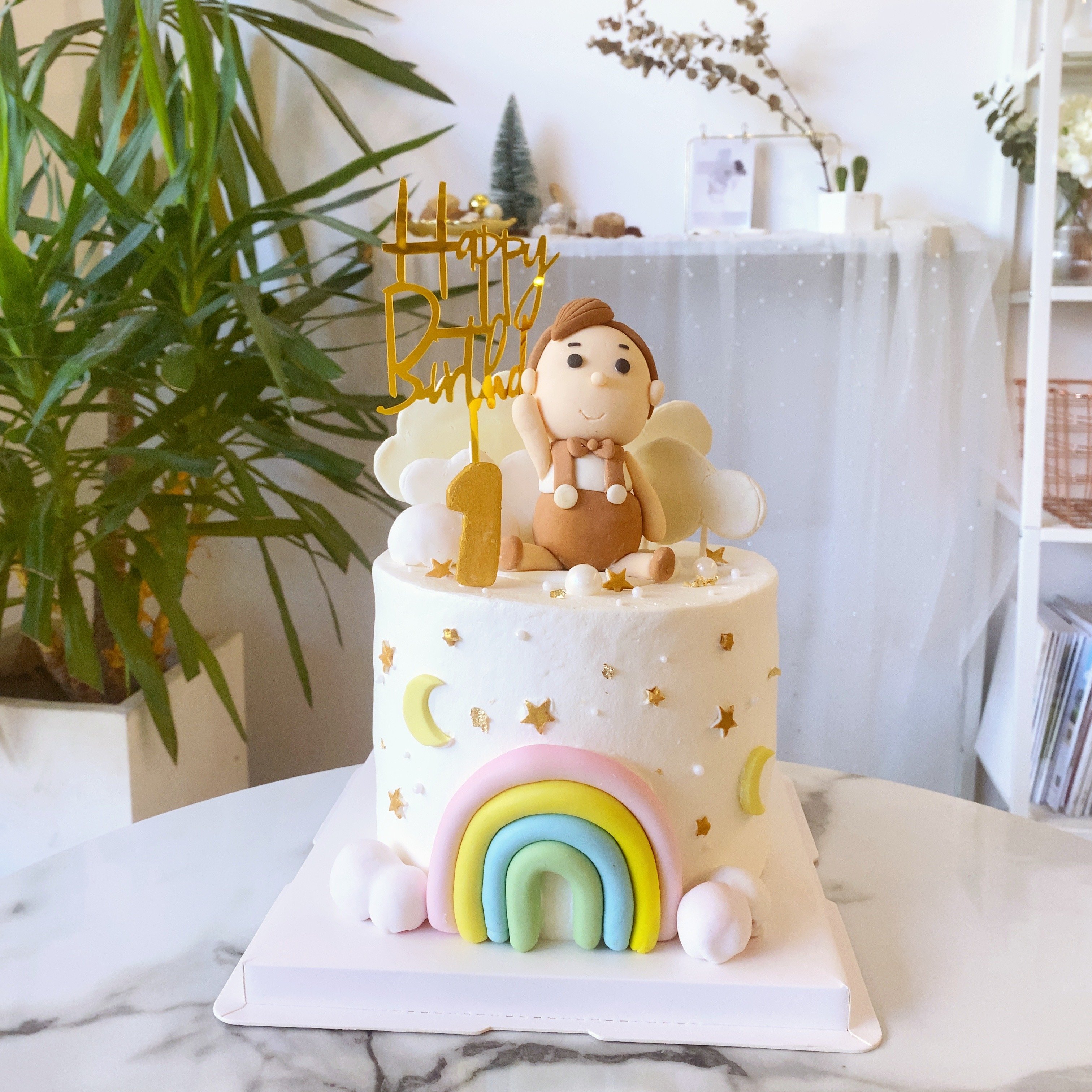 K020周歲彩虹翻糖蛋糕