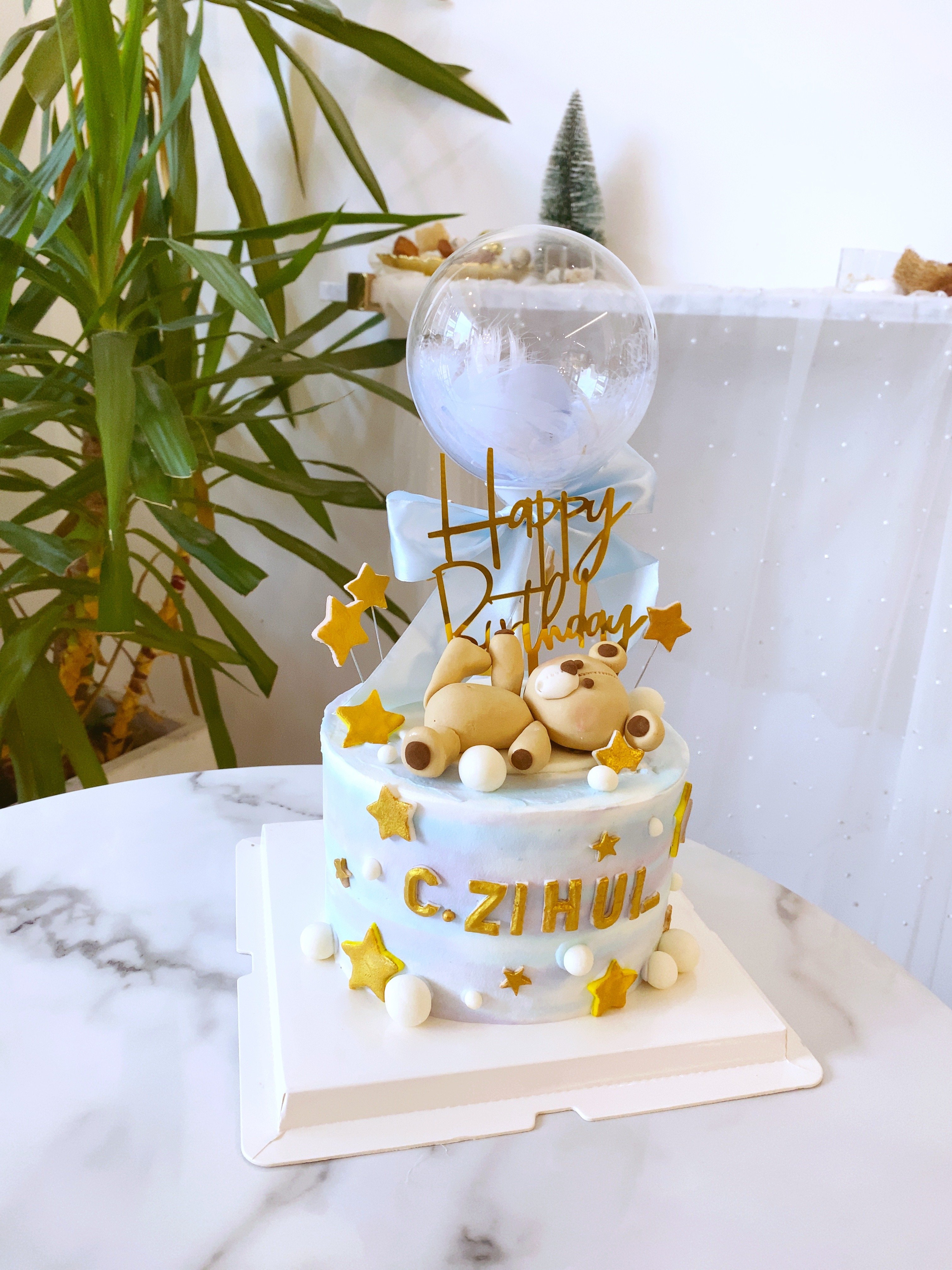 K034躺姿熊熊翻糖蛋糕