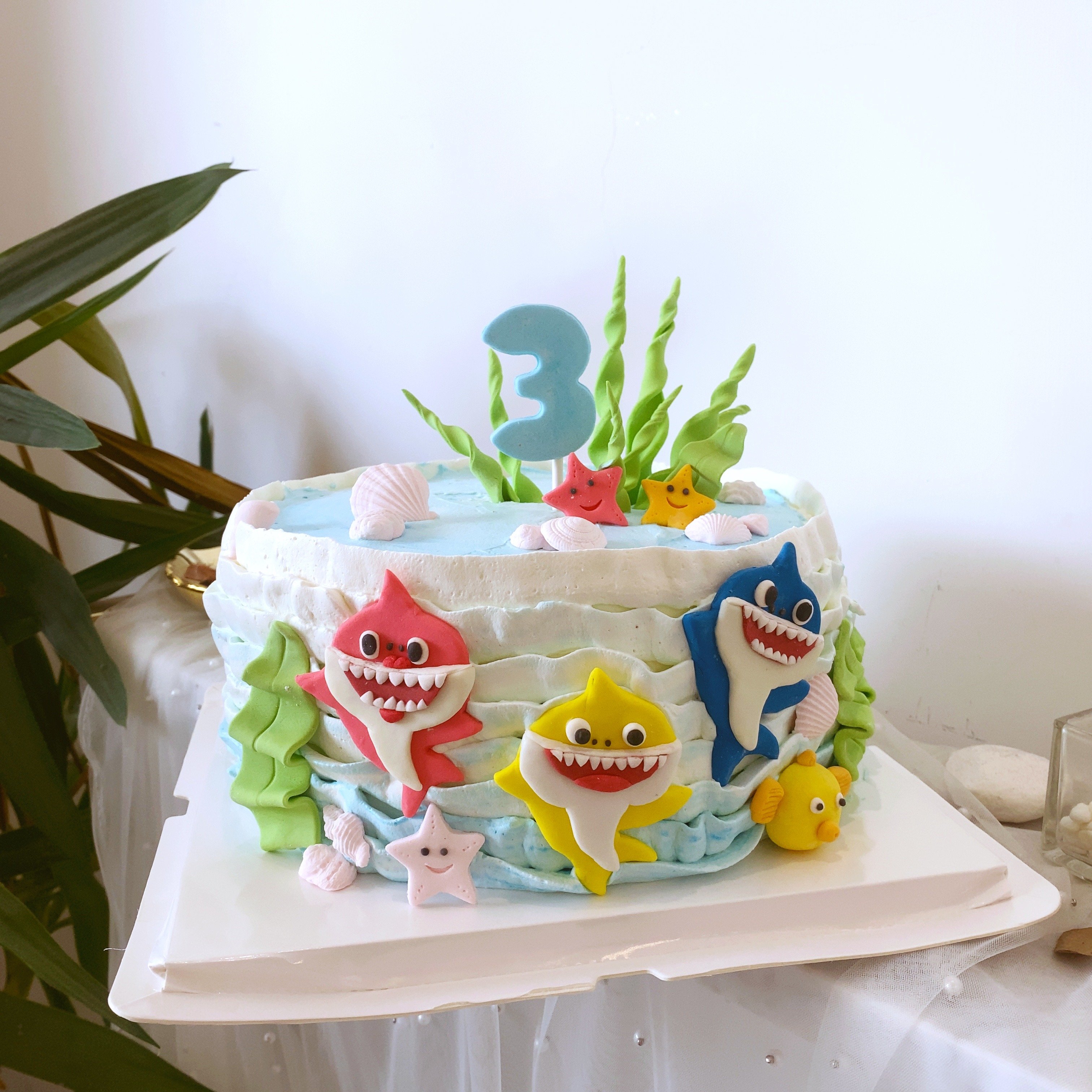 K040鯊魚寶寶翻糖蛋糕