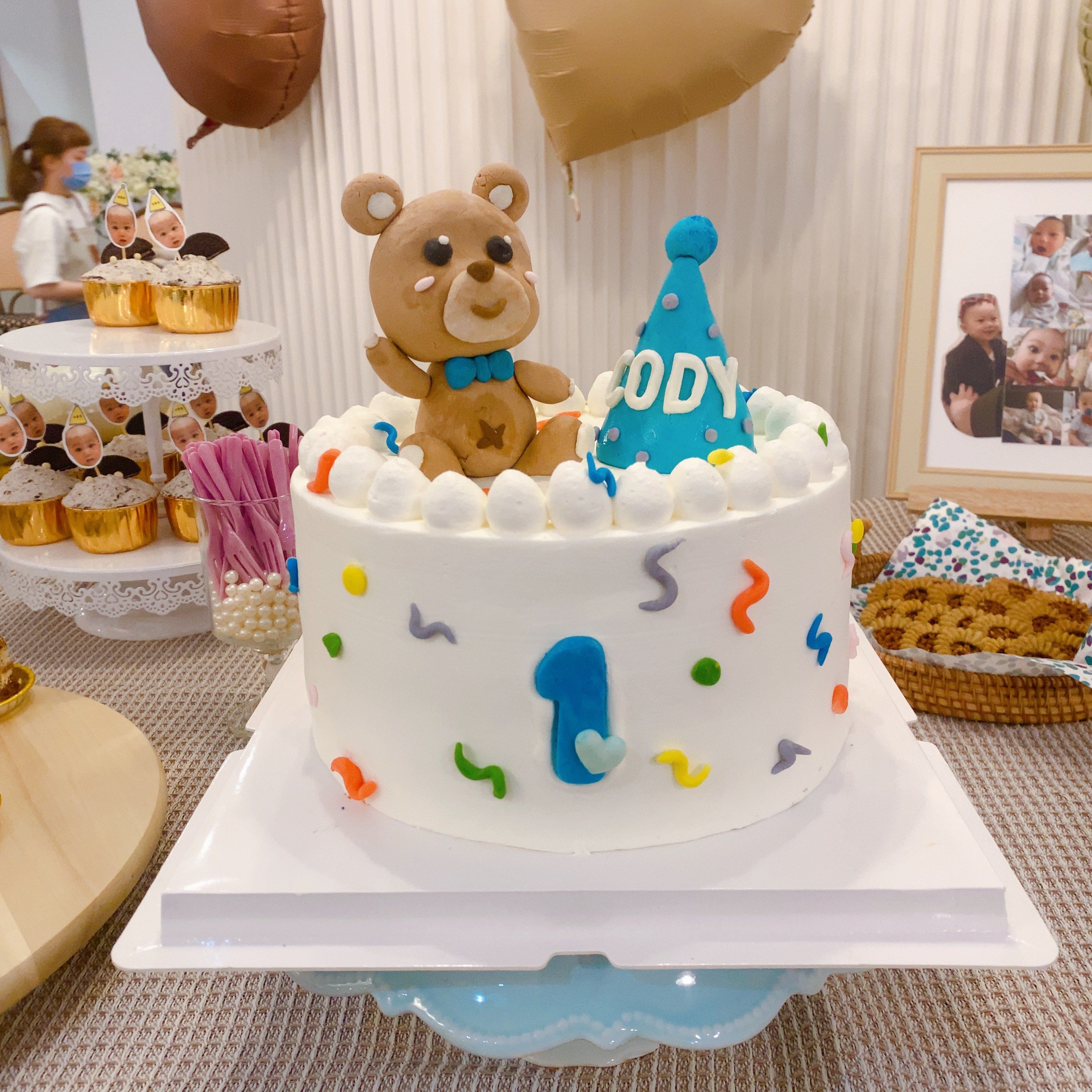 熊熊周歲翻糖蛋糕