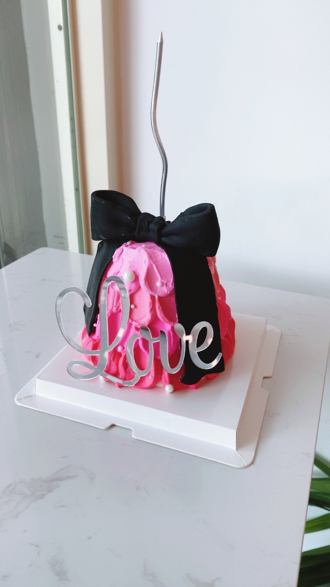 F022粉漸層蝴蝶結蛋糕