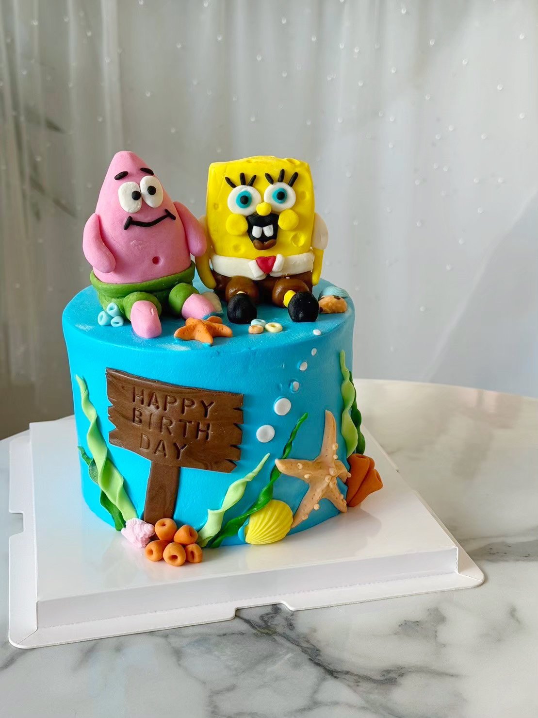 K053海綿寶寶翻糖蛋糕