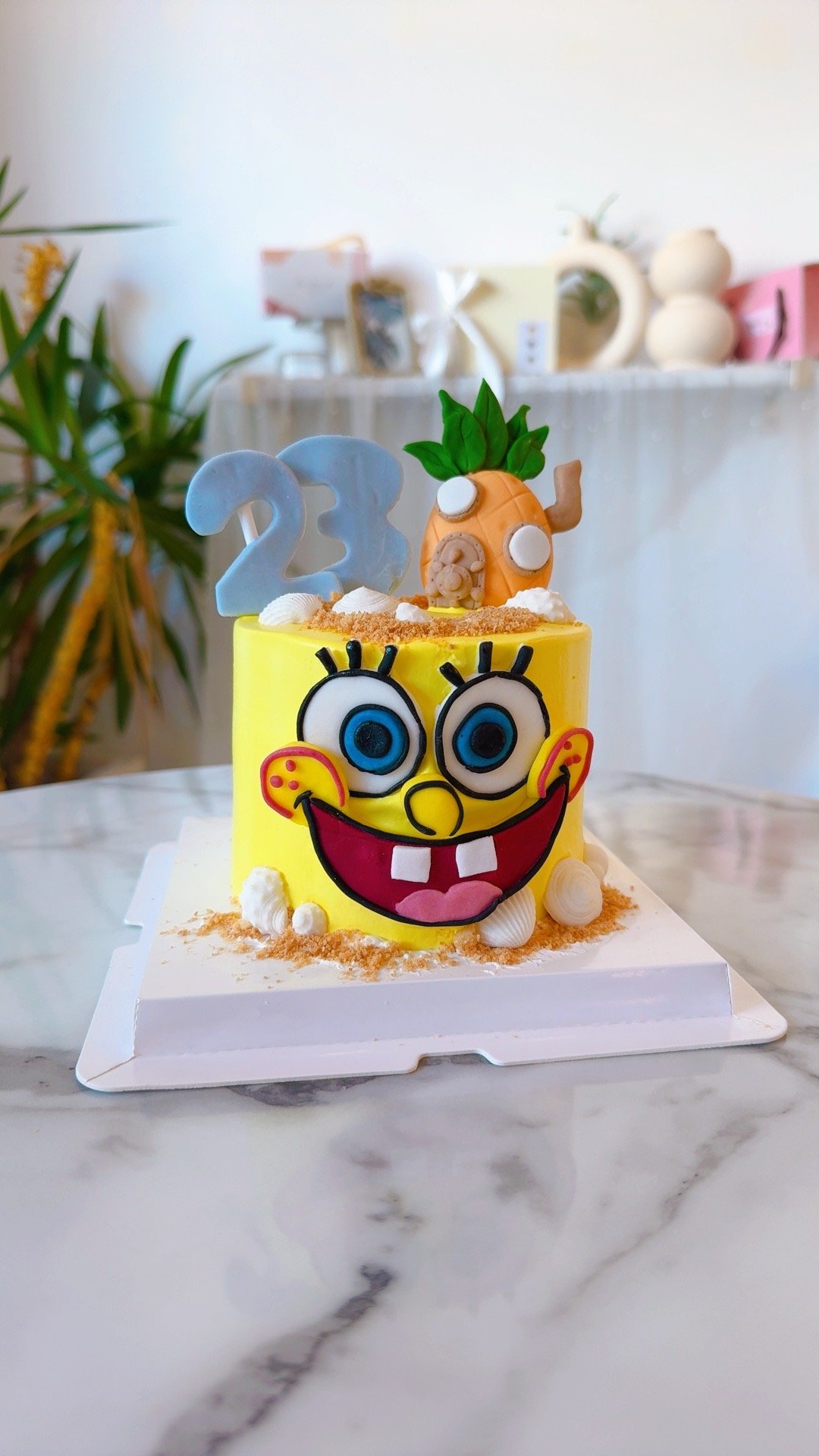 k052海綿寶寶翻糖蛋糕