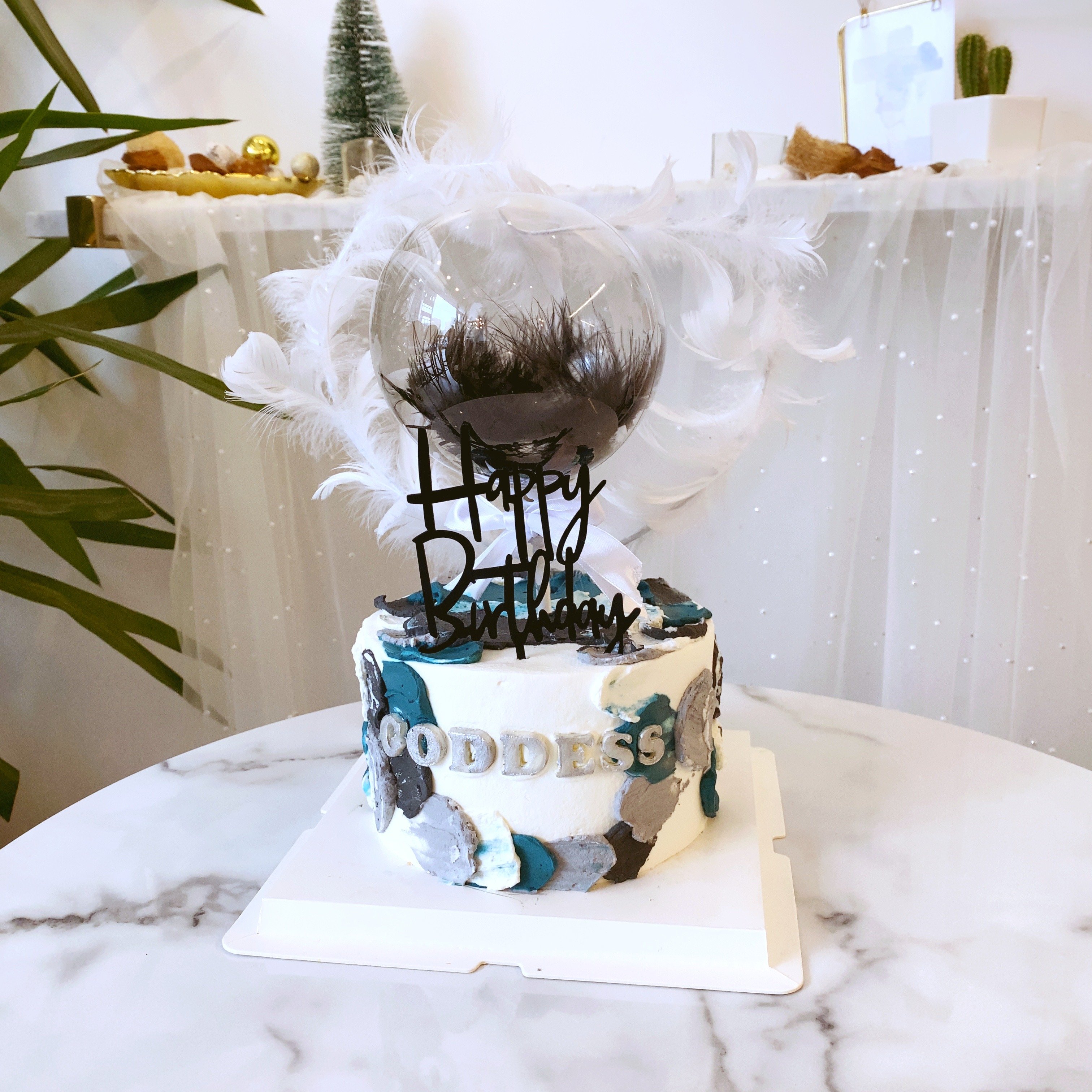 F019黑灰色塊蛋糕