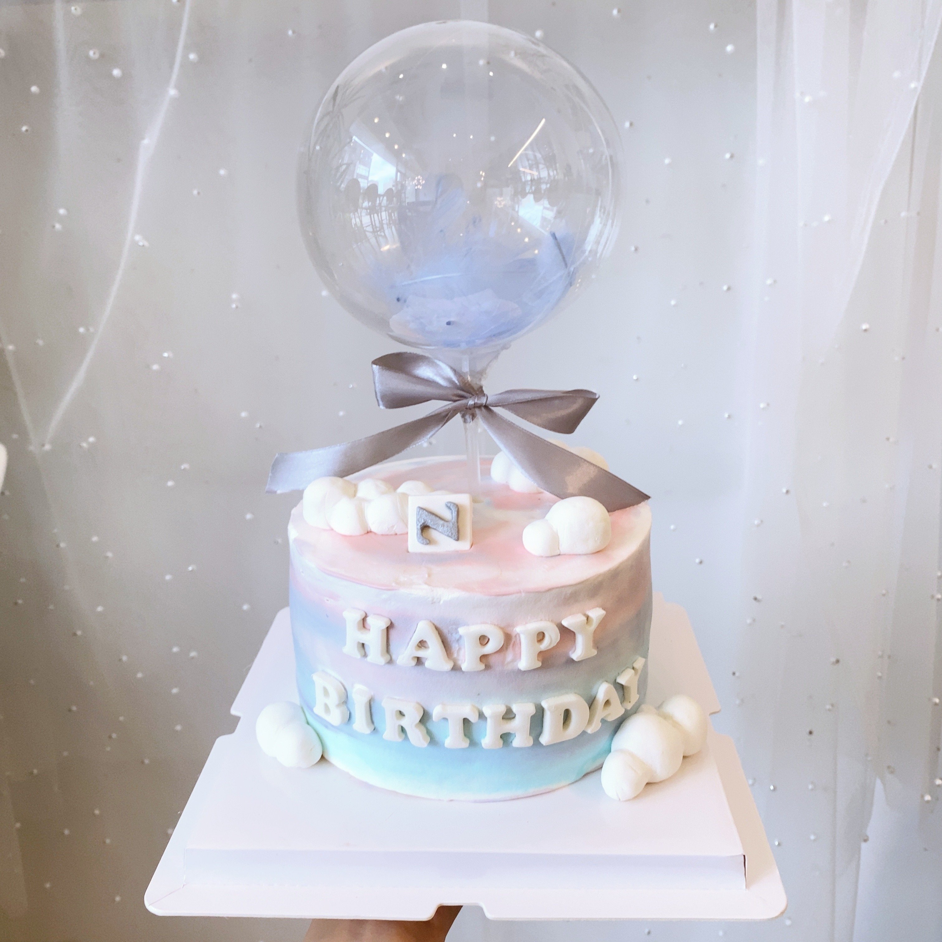 F007藍紫粉白雲蛋糕