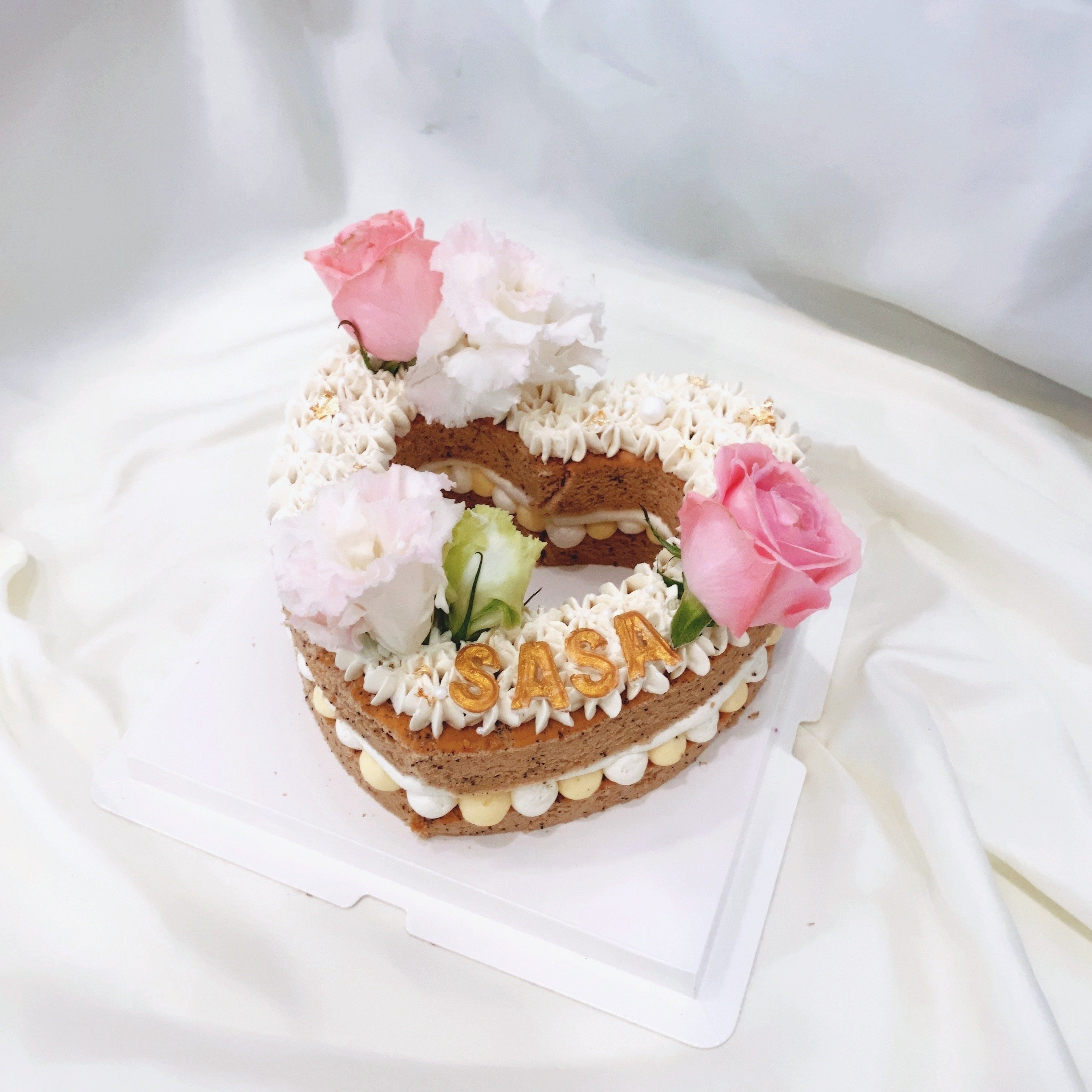 簍空愛心字母(鮮花款/淺粉)