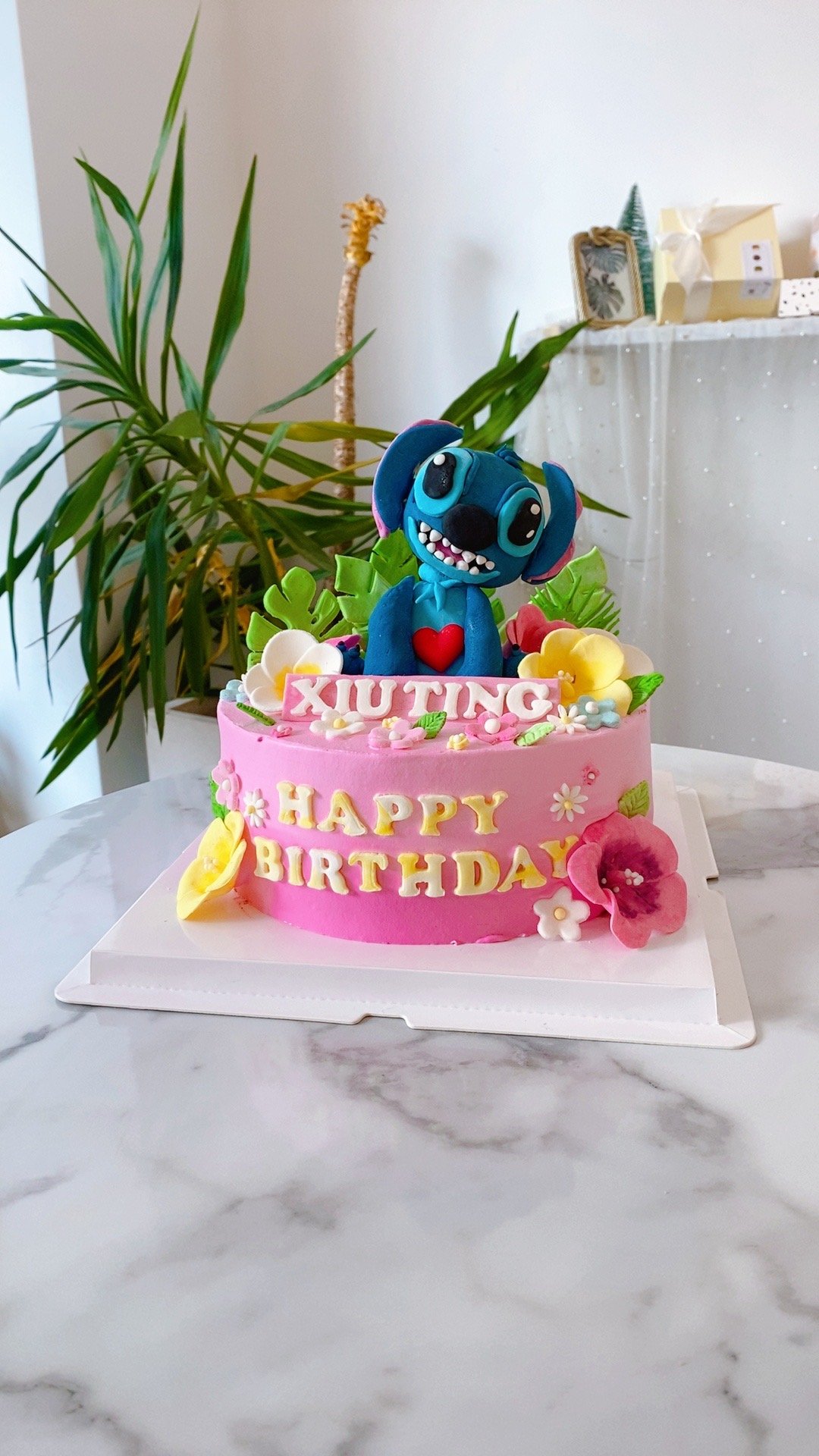 K050花朵史迪奇翻糖蛋糕