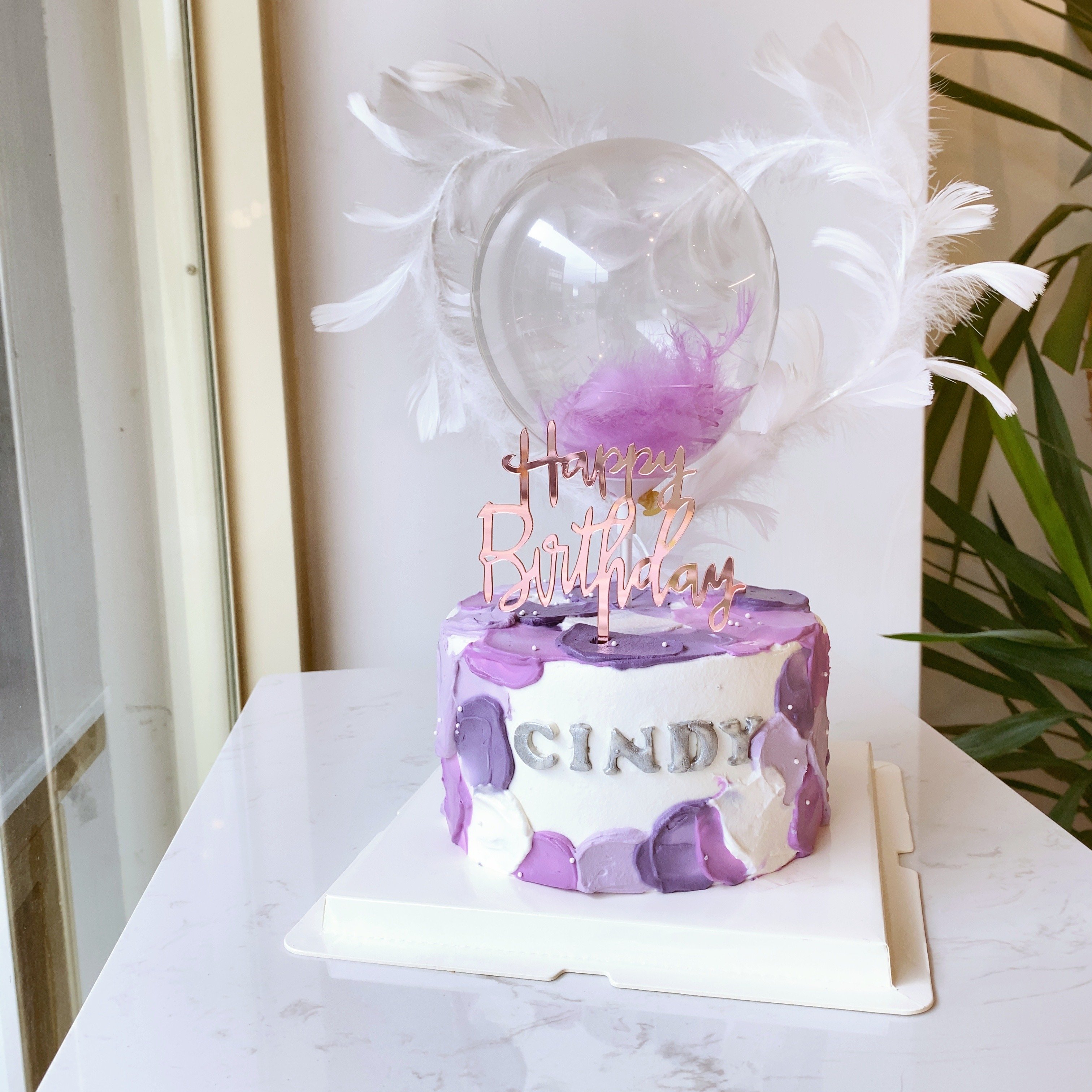 F005粉紫色塊蛋糕