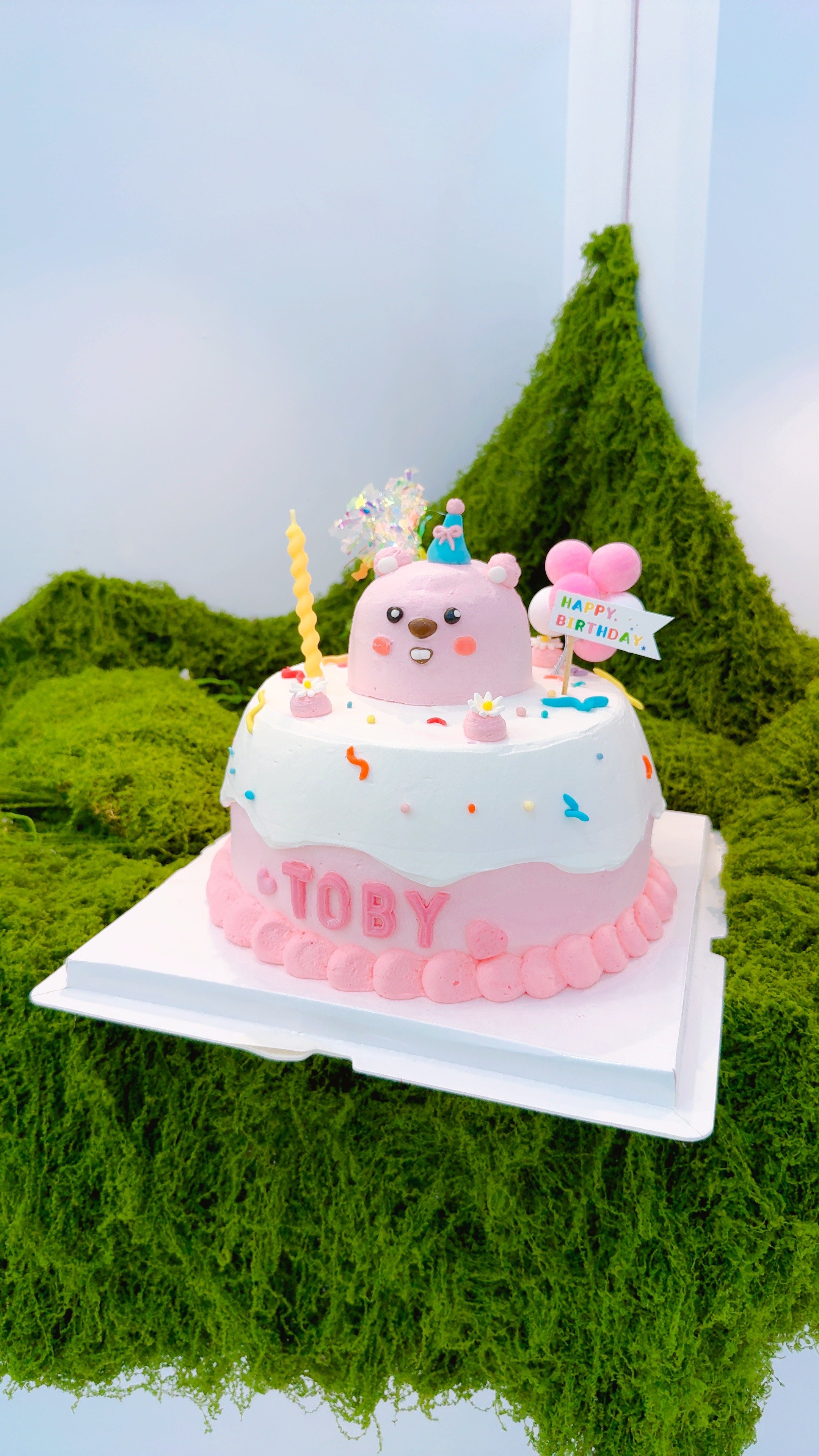 粉紅小熊繽紛蛋糕