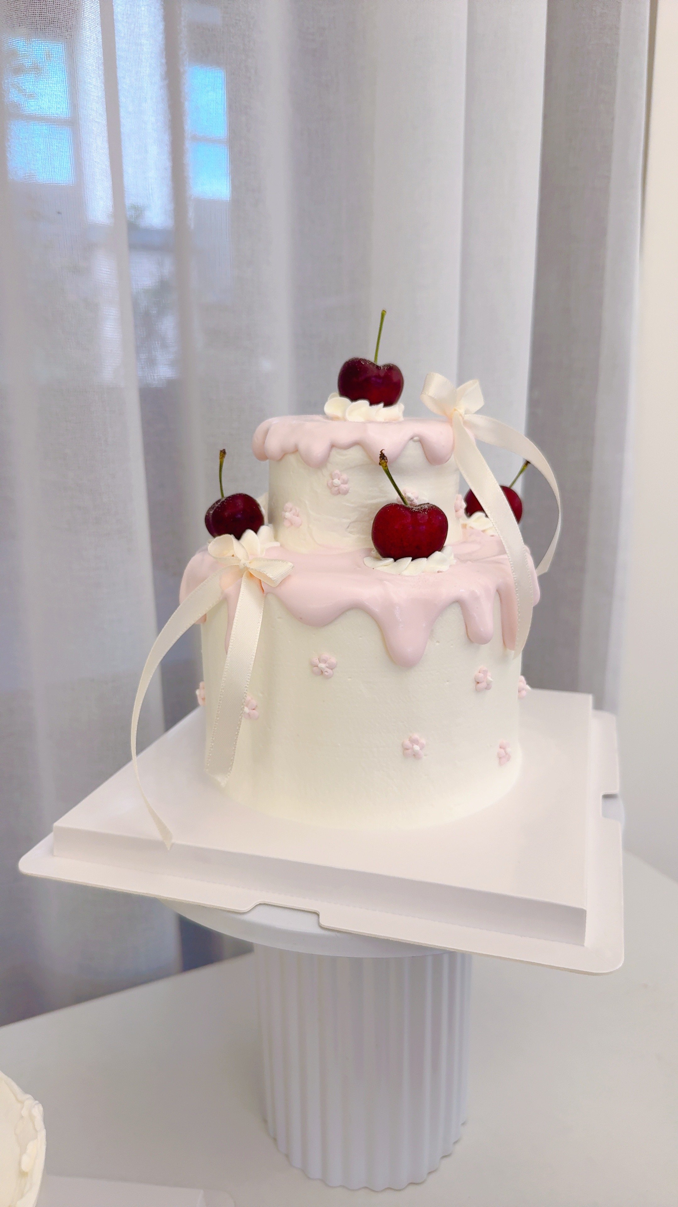 C051粉紅櫻桃蝴蝶結