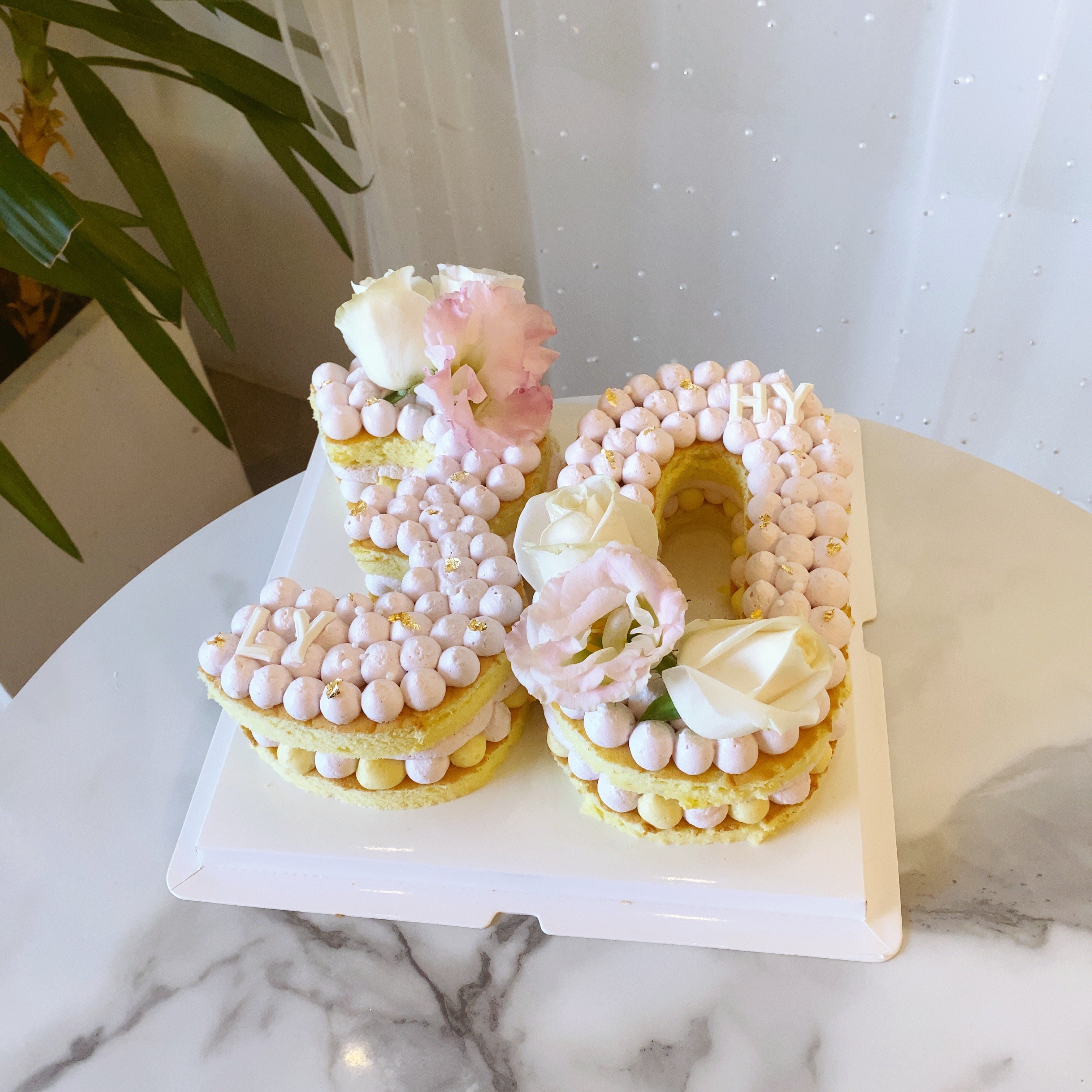 數字30(鮮花款/淡粉色)