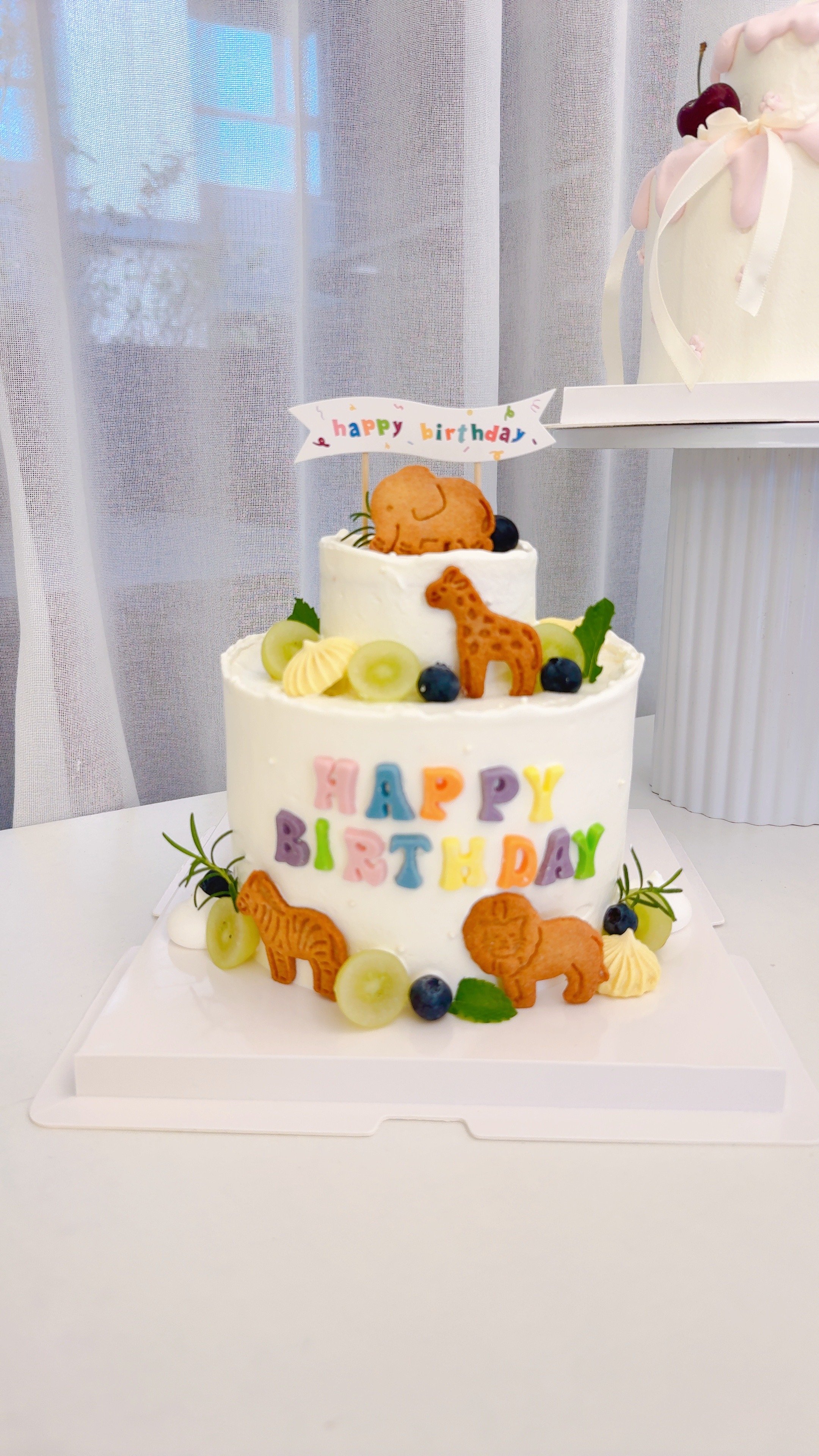 C050小雙層動物餅乾蛋糕