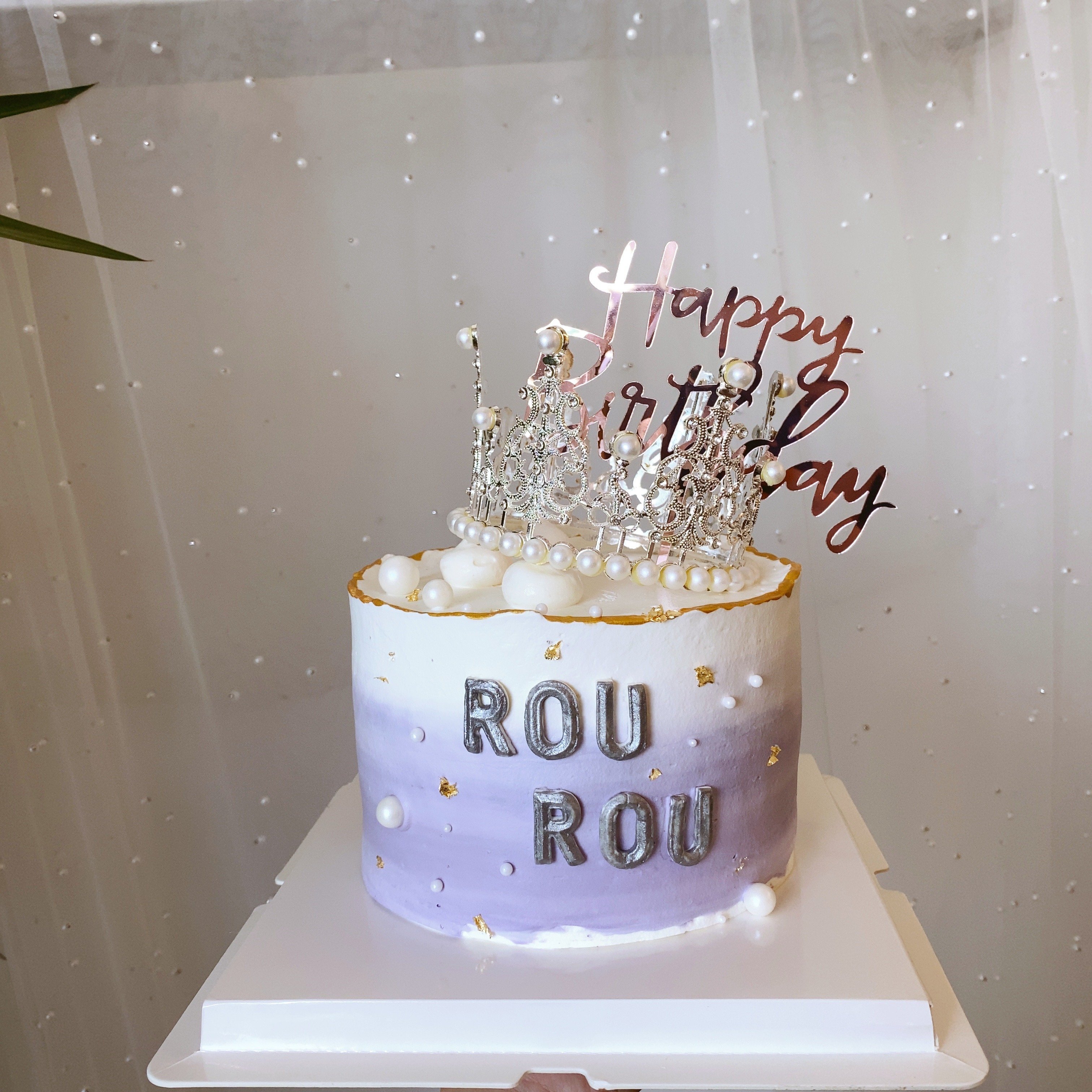 F025漸層紫皇冠蛋糕