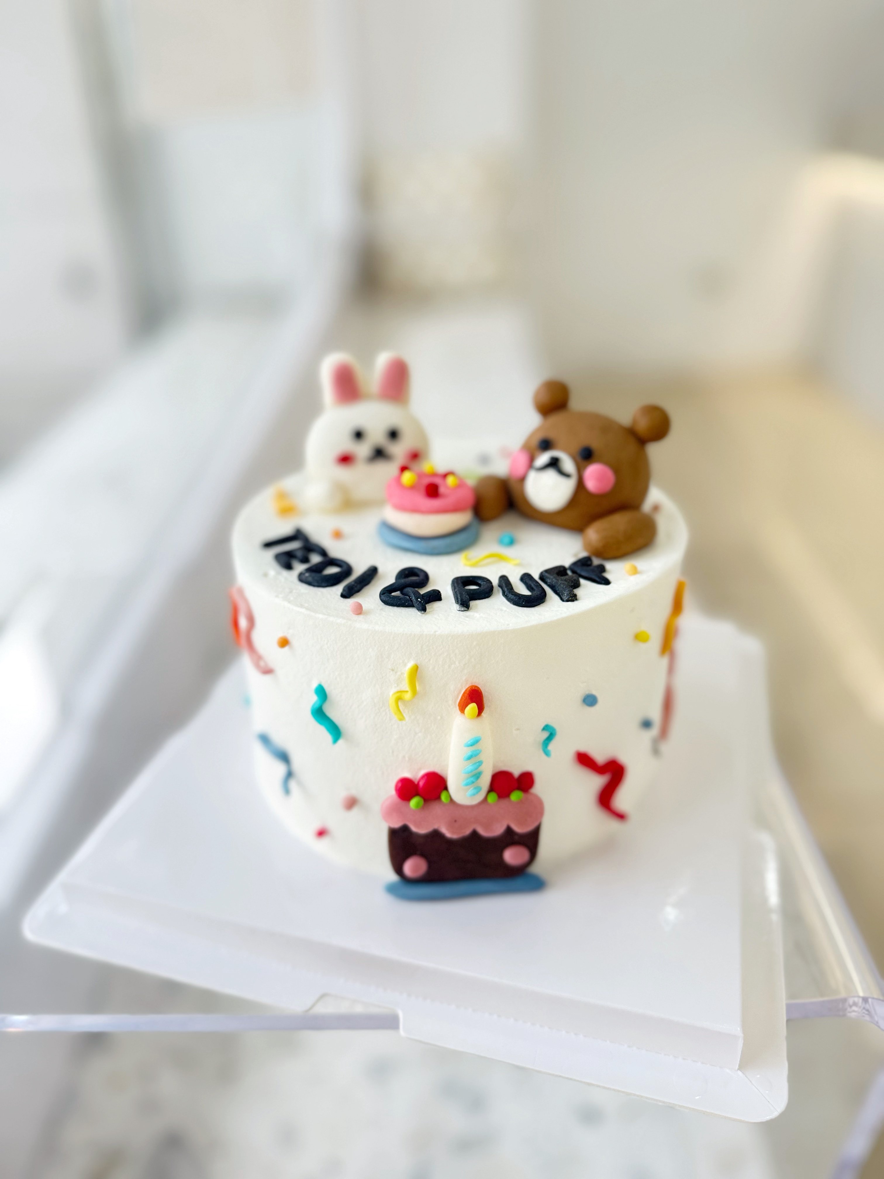 K079Ｑ版熊兔慶生蛋糕
