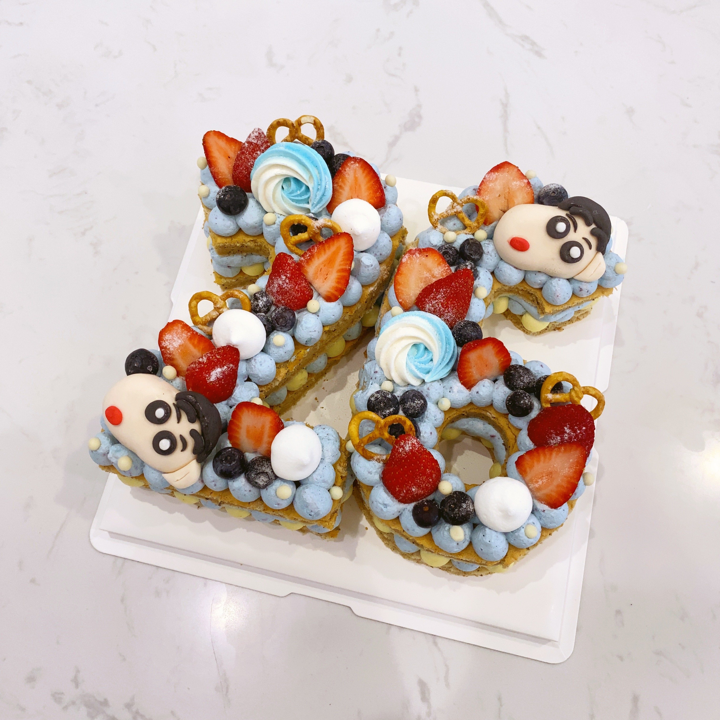 數字26（小新翻糖/粉藍）