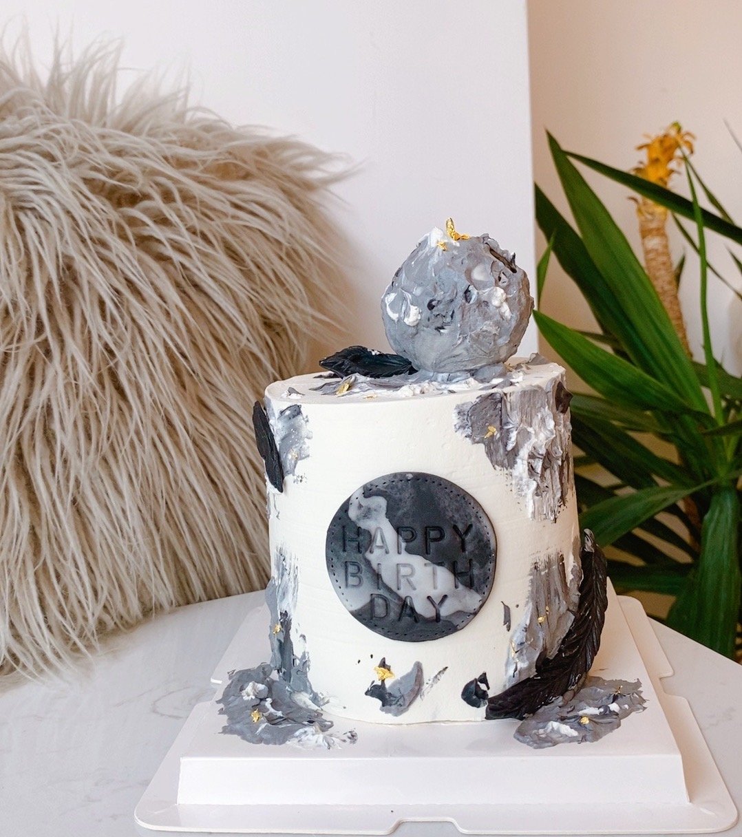 F020風格黑白刷色蛋糕