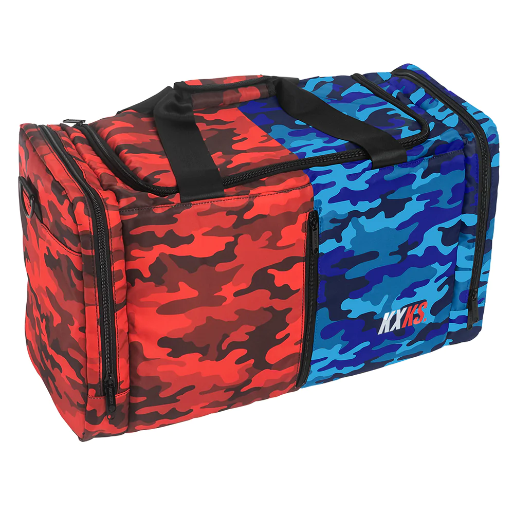 Kickskase KXKS Duffel Bag 迷彩 紅/藍 球鞋 球衣 相機 籃球 行李袋 包包 球袋
