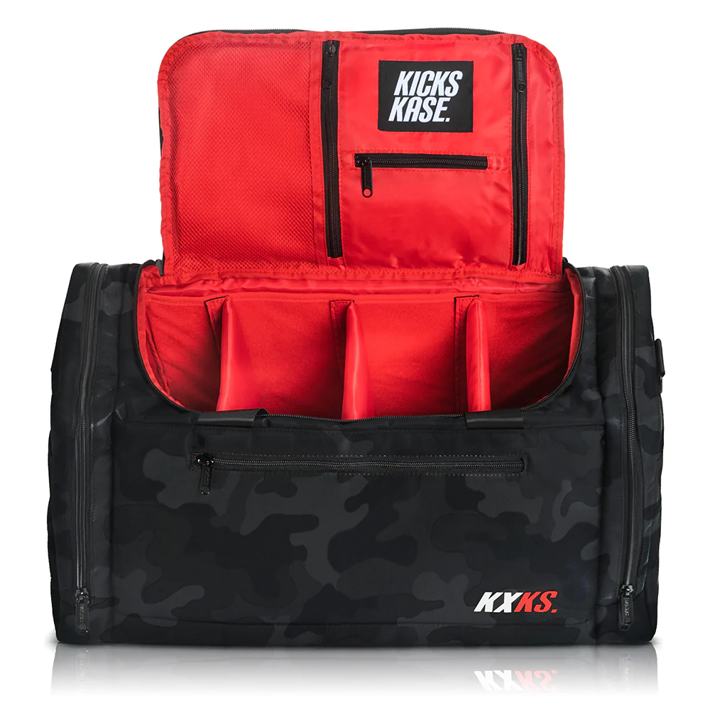 Kickskase KXKS Duffel Bag 迷彩 黑/紅 球鞋 球衣 相機 籃球 行李袋 包包
