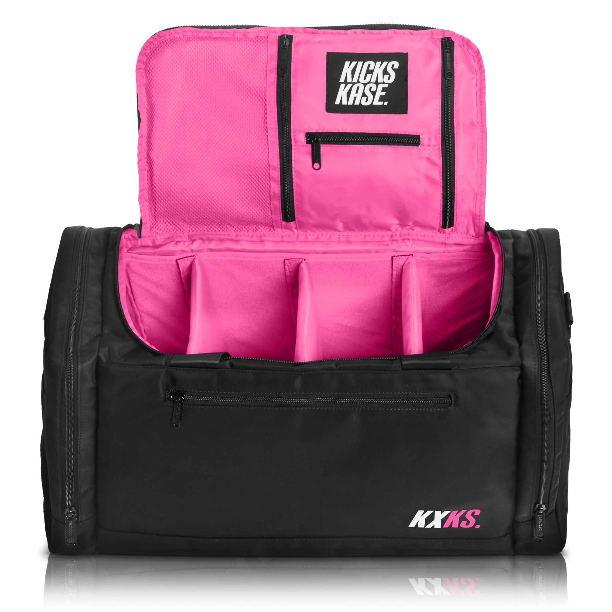 Kickskase KXKS Duffel Bag 黑/粉紅 球鞋 球衣 相機 籃球 行李袋 包包