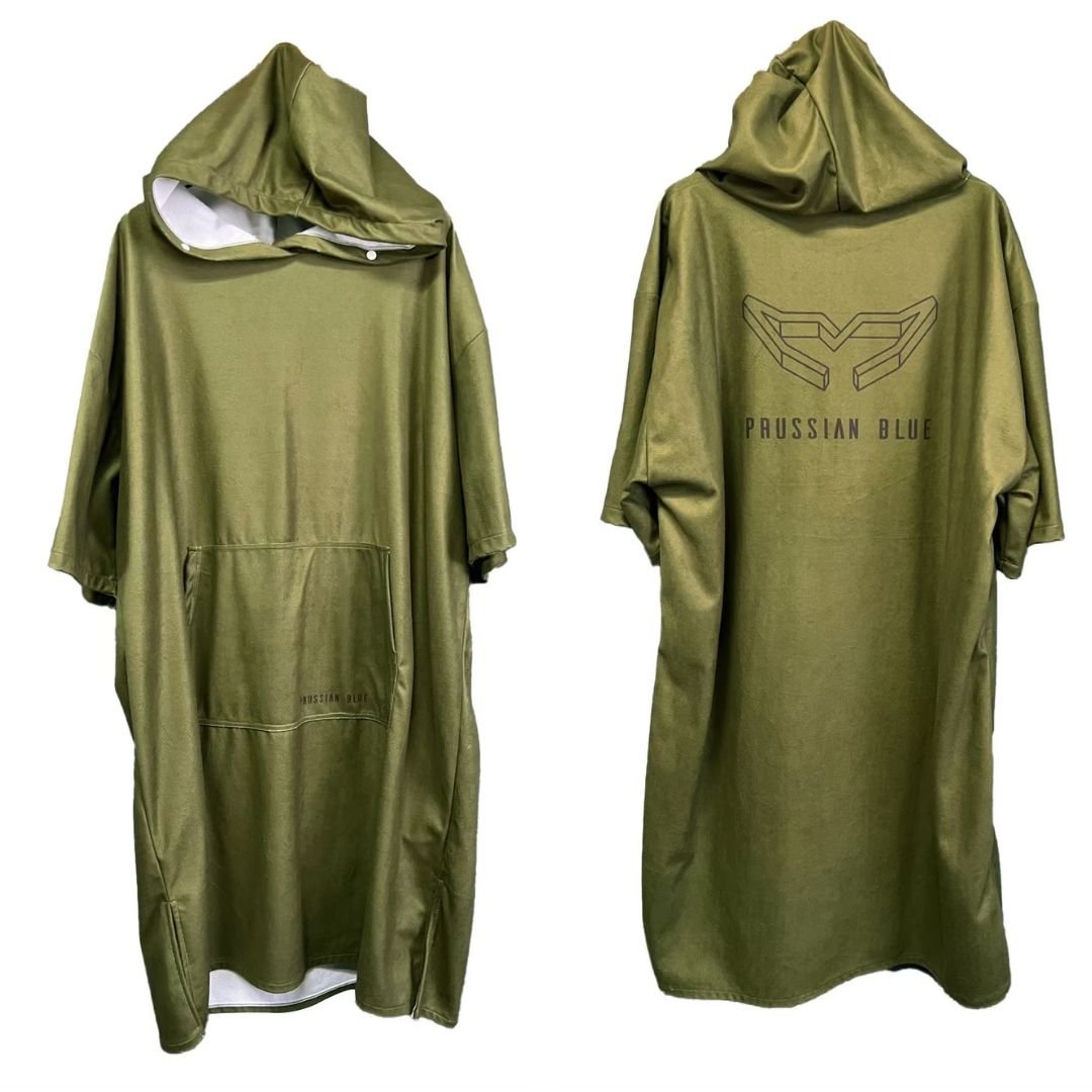 普魯士藍素色毛巾衣 軍綠