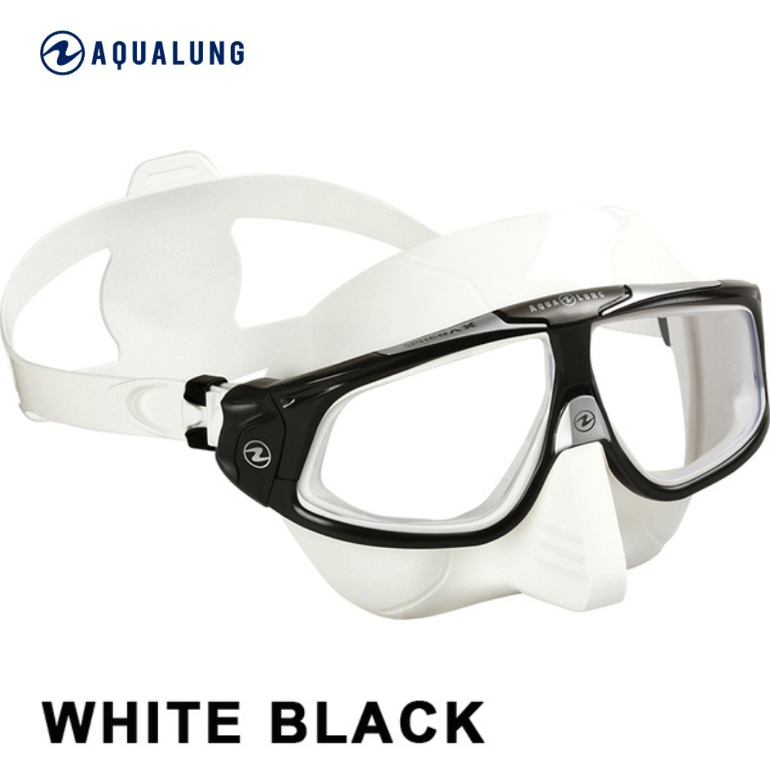 AquaLung Sphera X (思妃拉) 自潛低容積面鏡 白底黑框