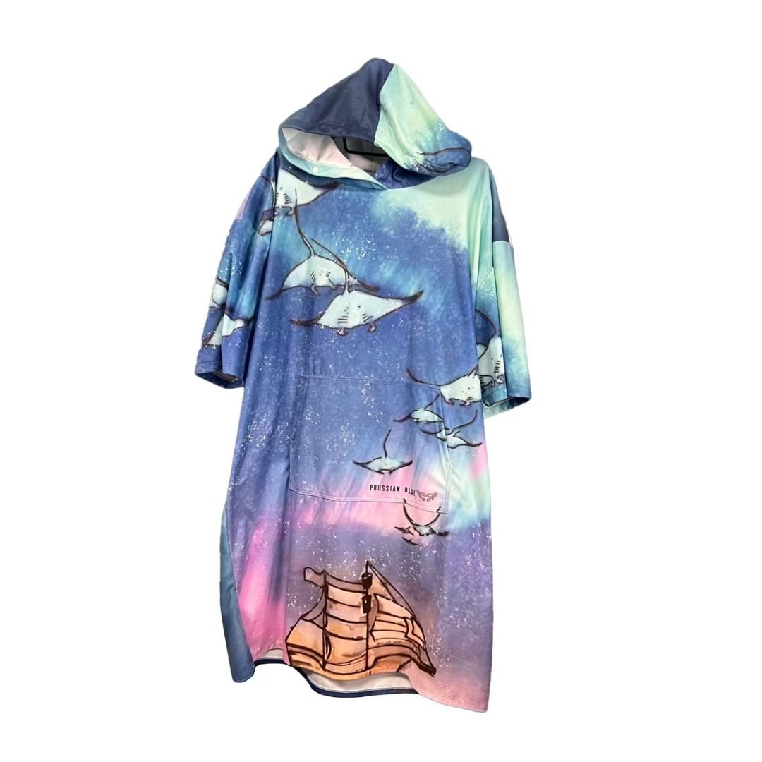 普魯士藍毛巾衣 靜謐的接觸