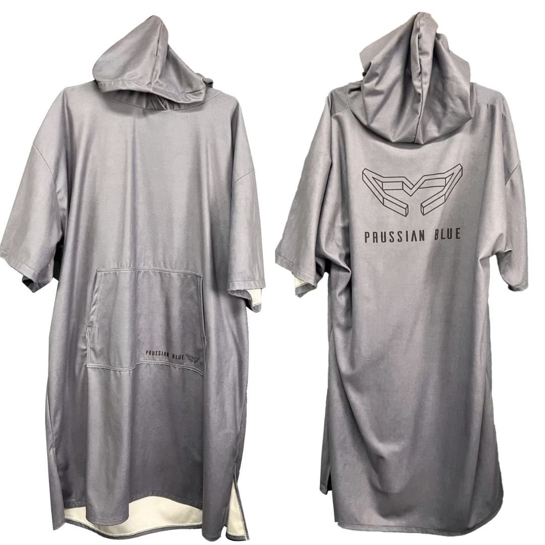 普魯士藍素色毛巾衣 水泥灰