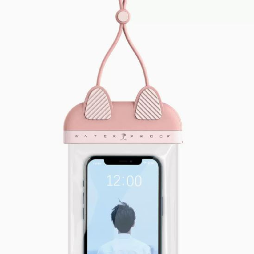 貓咪造型手機防水袋 粉色