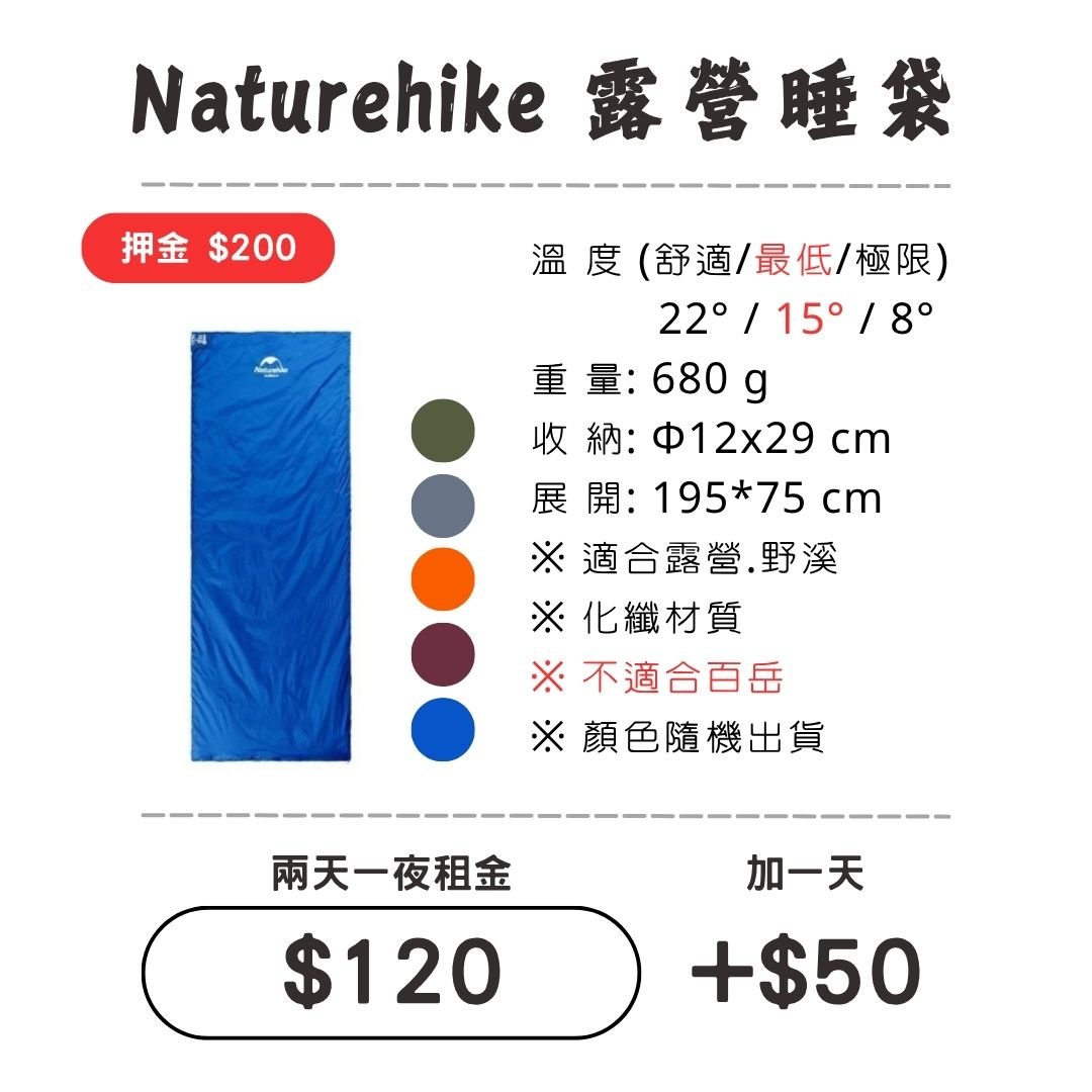 ☆租借-睡袋☆Naturehike 露營睡袋