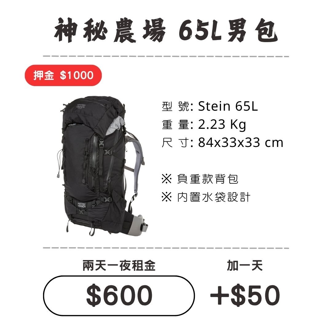 ☆租借-背包☆神秘農場 65L 男包
