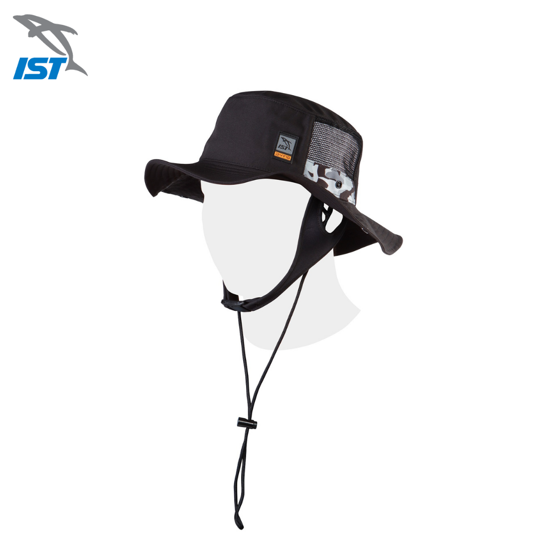 IST 多功能戶外遮陽帽 黑色迷彩