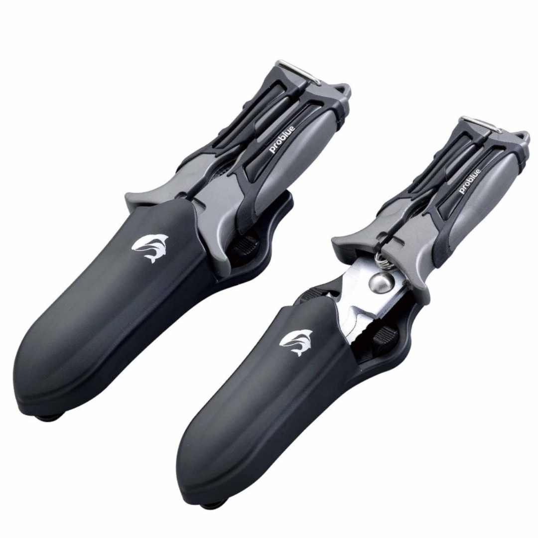 Problue 不锈钢二合一剪刀式平头潜水刀