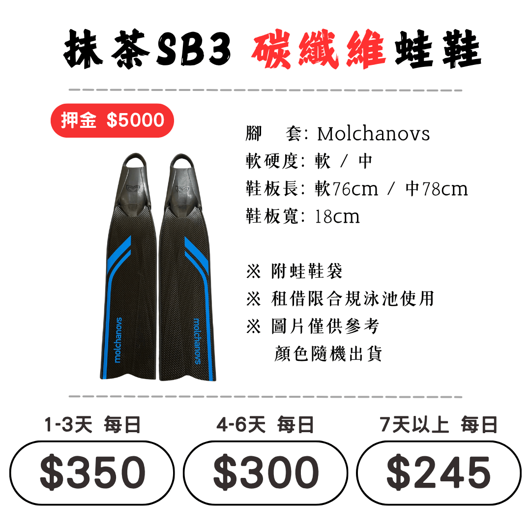 ☆租借-蛙鞋☆ 抹茶 SB3 碳纖維 蛙鞋