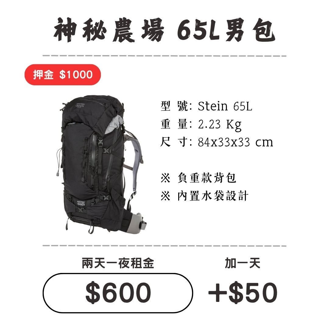 ☆租借-背包☆神秘農場 65L 男包