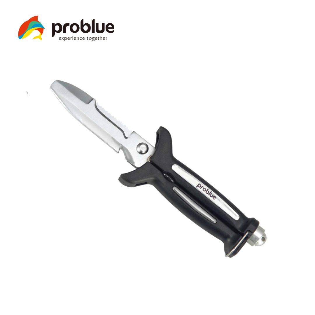 Problue 420不銹鋼二合一剪刀式平頭潛水刀
